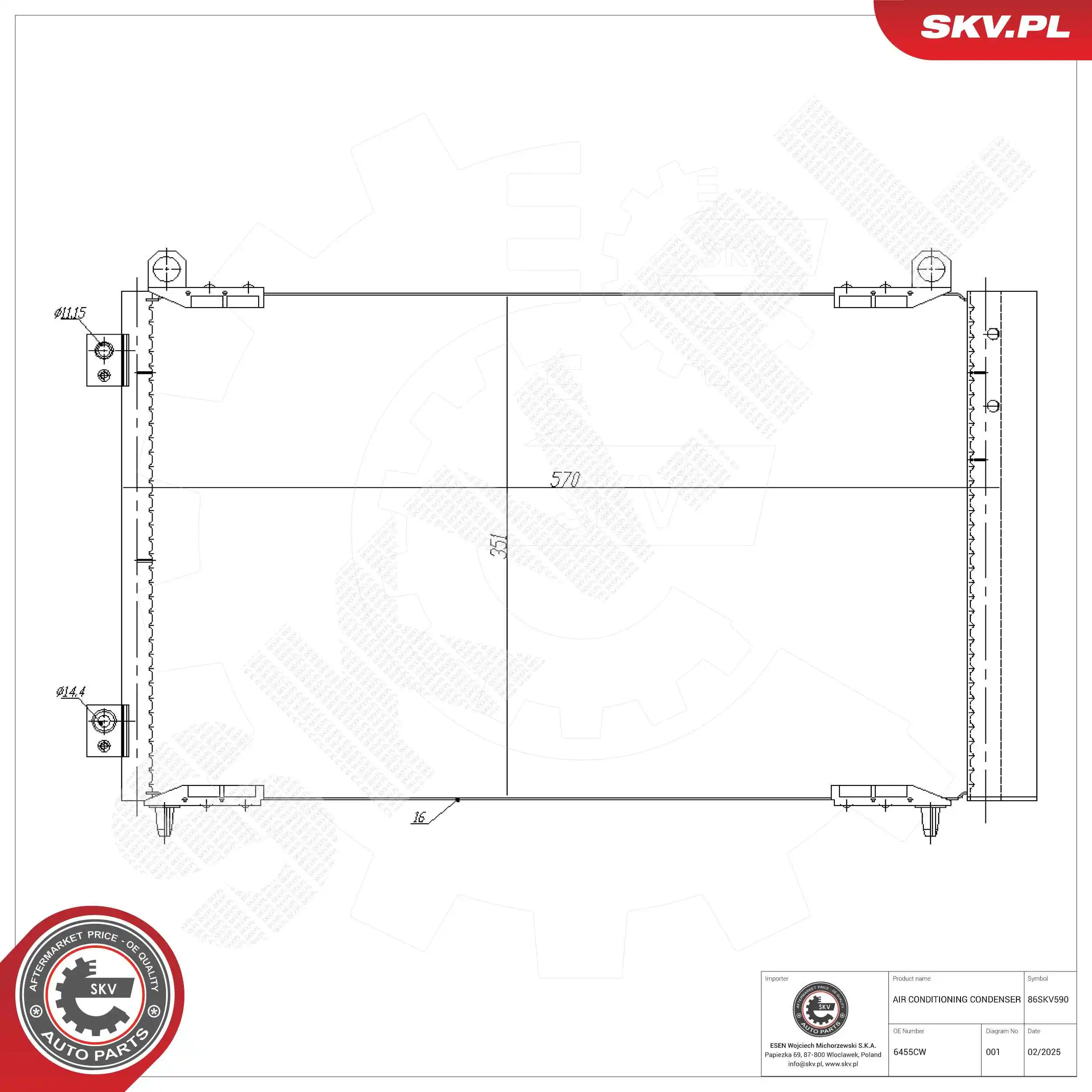 Condenser, air conditioning 86SKV590