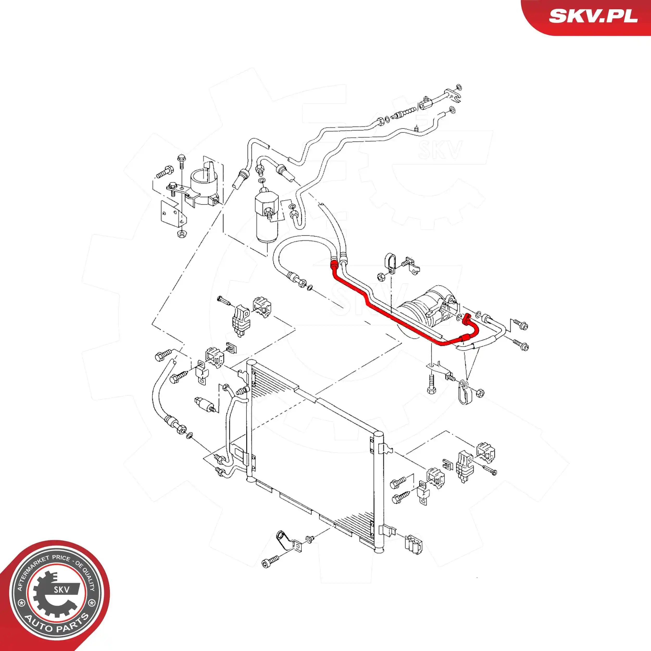 ESEN SKV 54SKV738 High-/Low Pressure Line, air conditioning