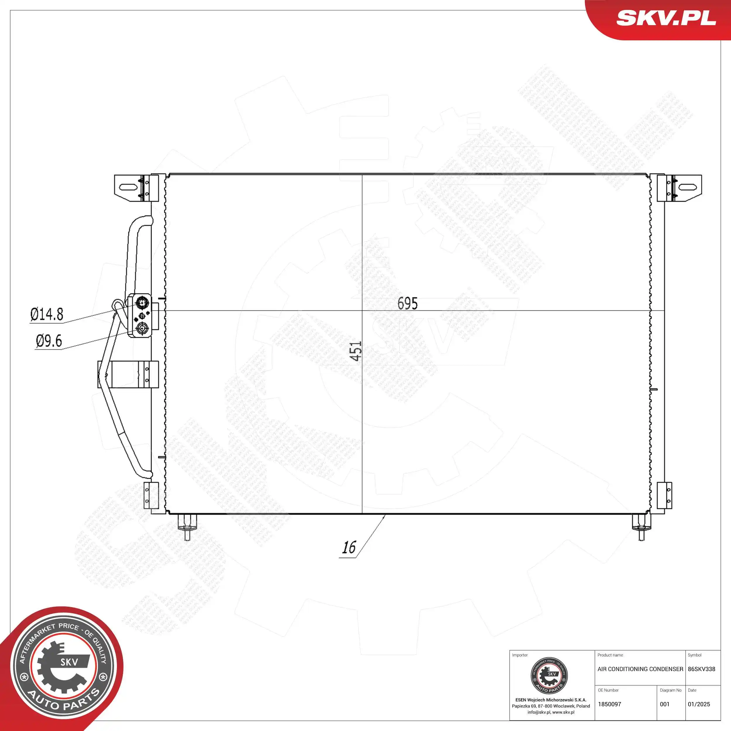 Condenser, air conditioning 86SKV338