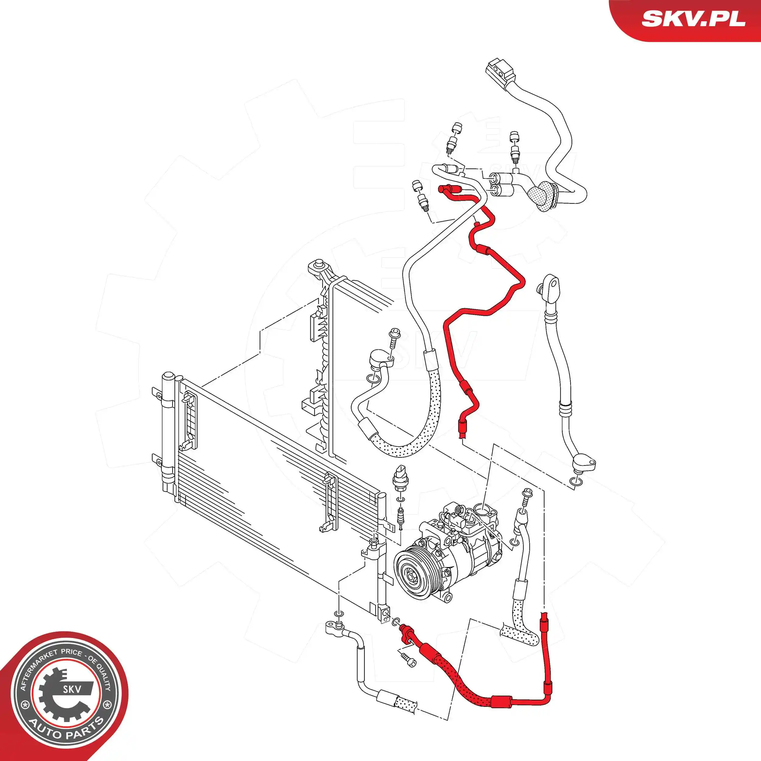 ESEN SKV 43SKV570 High-/Low Pressure Line, air conditioning