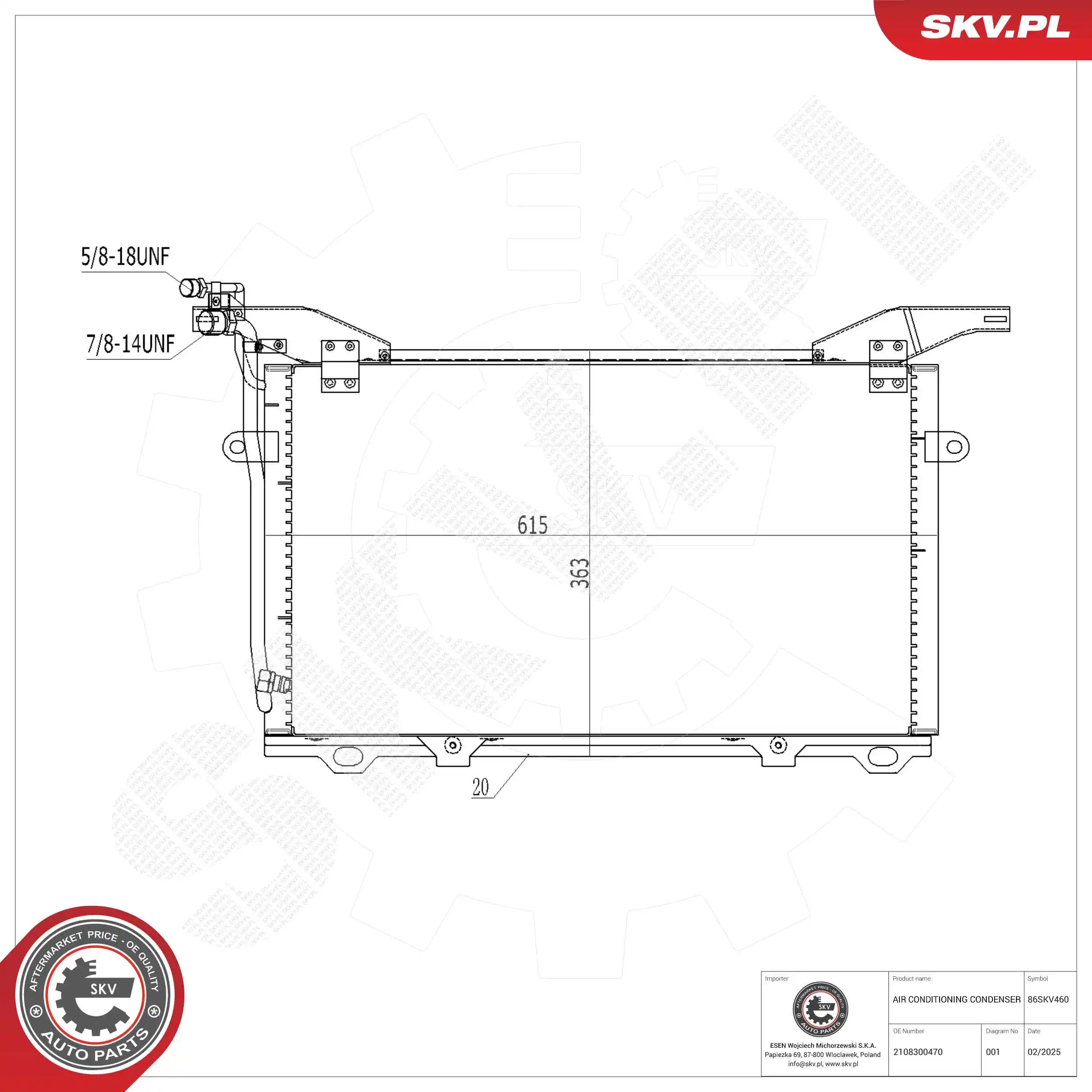 Condenser, air conditioning 86SKV460