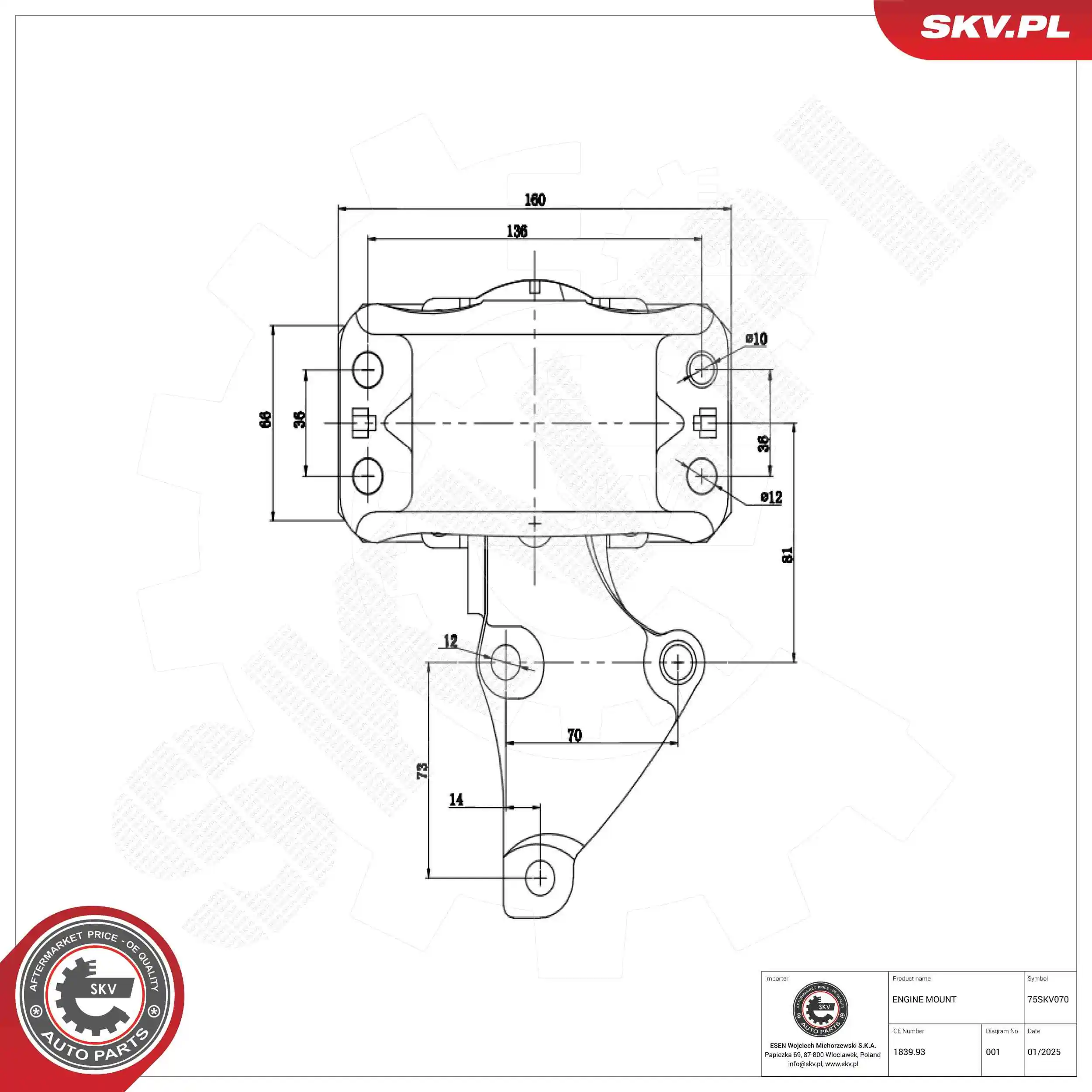 ESEN SKV 75SKV070 Mounting, engine
