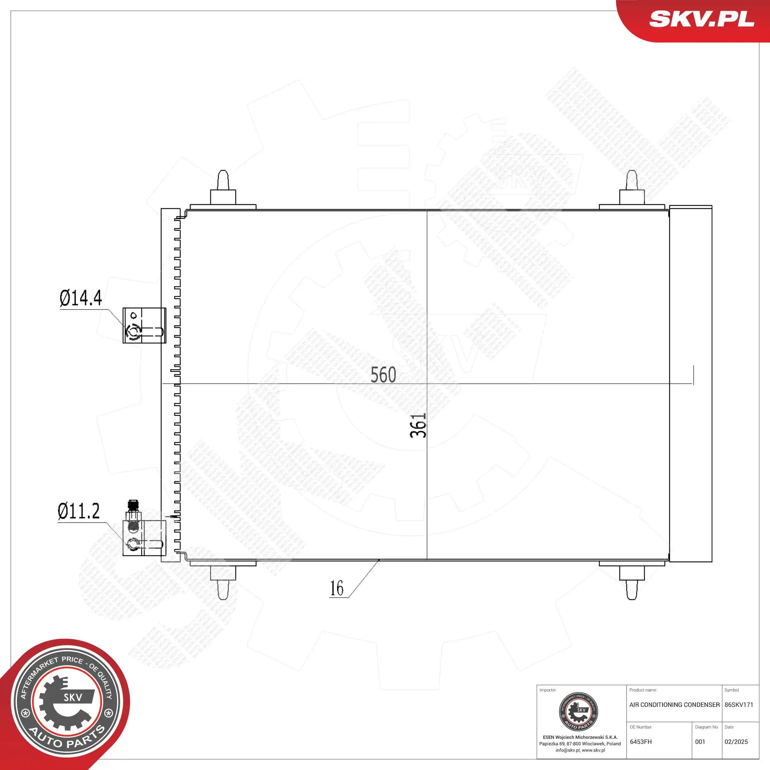 Condenser, air conditioning 86SKV171