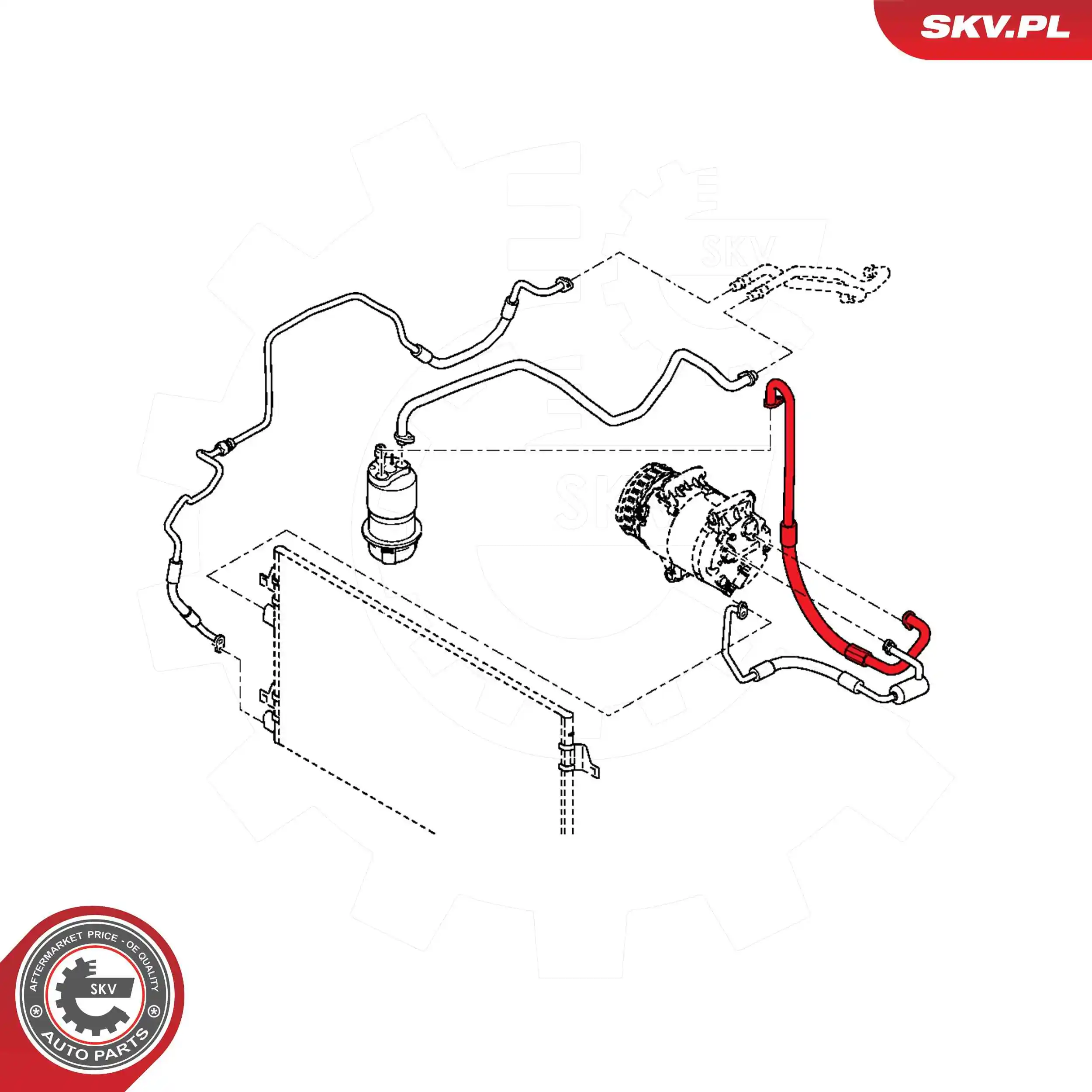 ESEN SKV 54SKV687 High-/Low Pressure Line, air conditioning