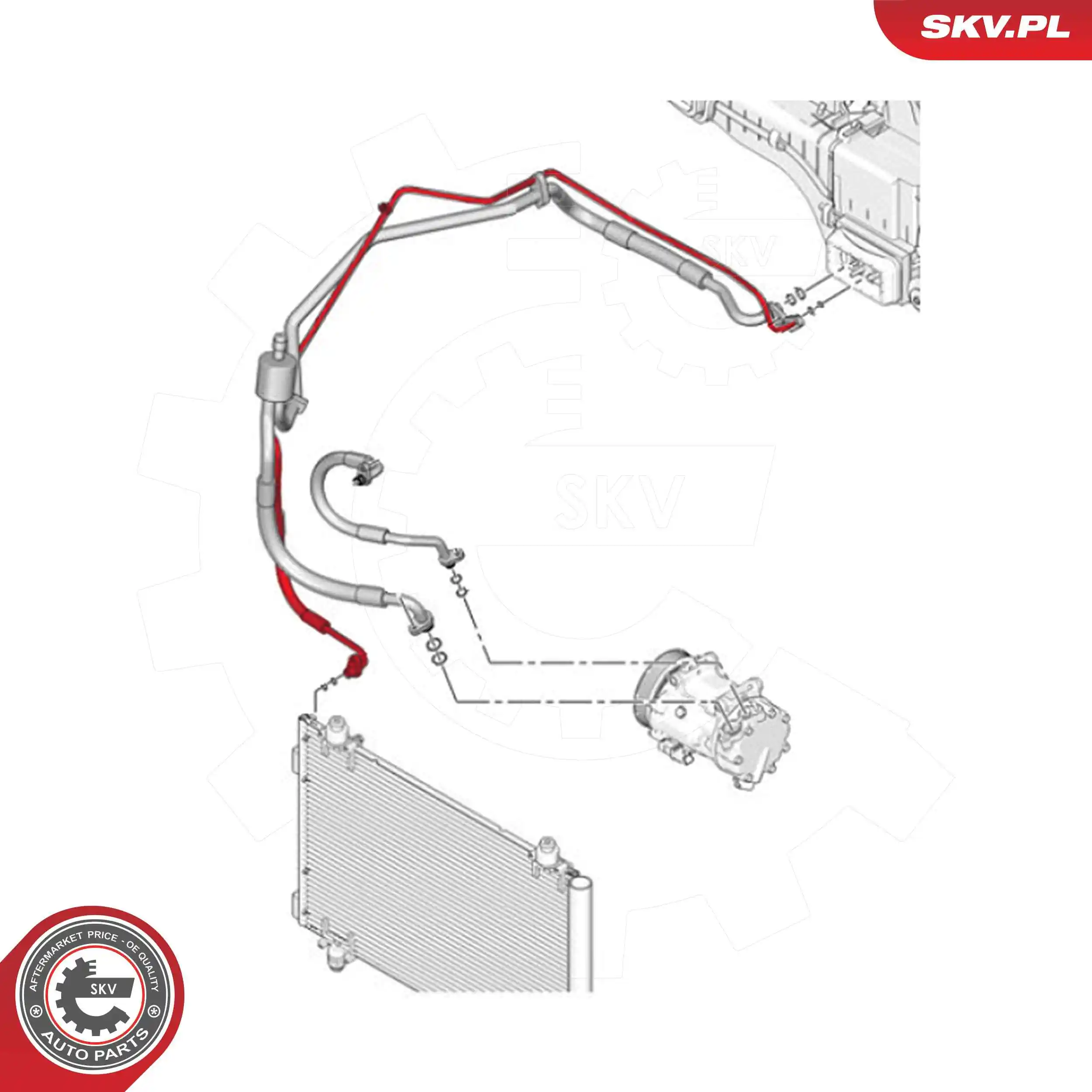 ESEN SKV 54SKV682 High-/Low Pressure Line, air conditioning