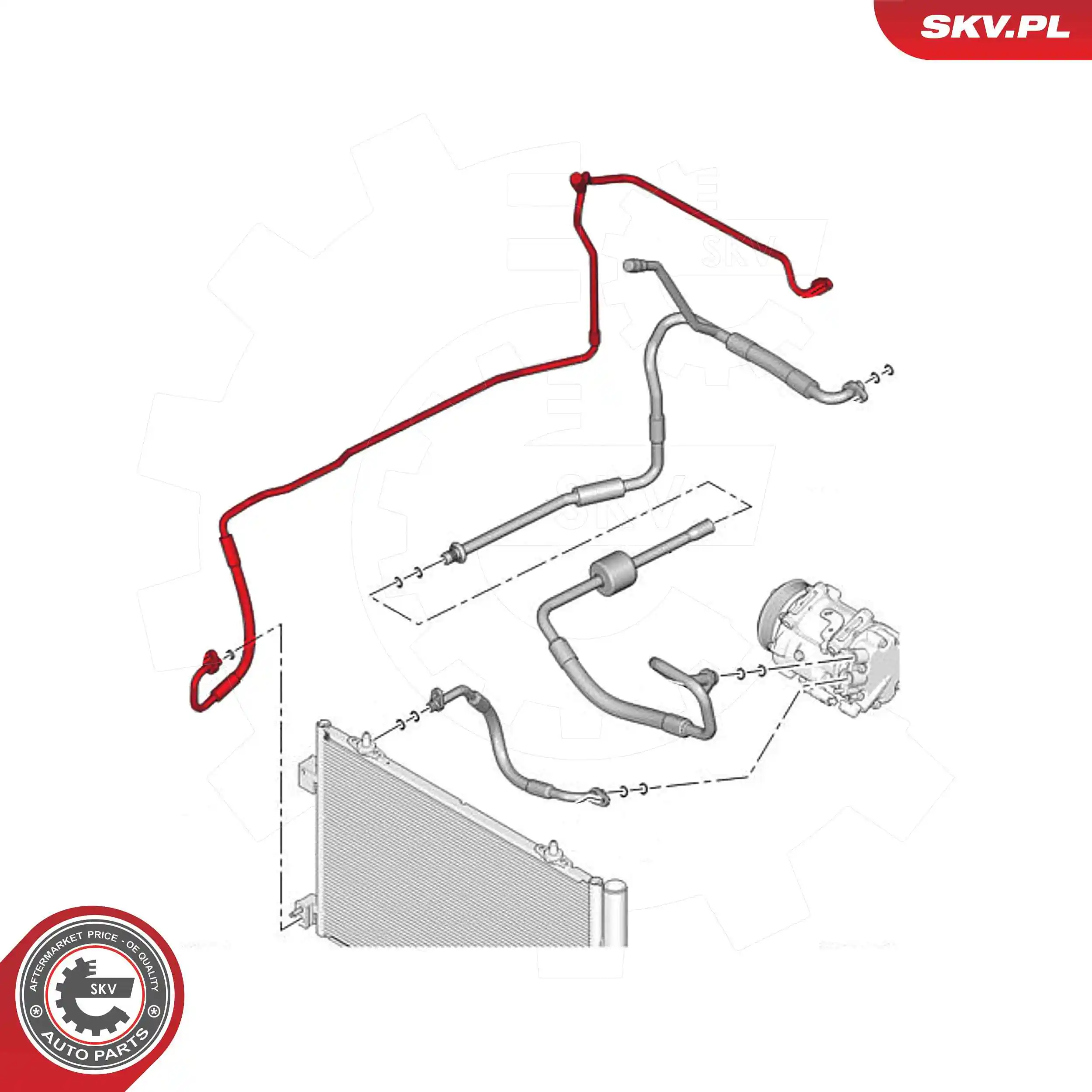 High-/Low Pressure Line, air conditioning 43SKV599