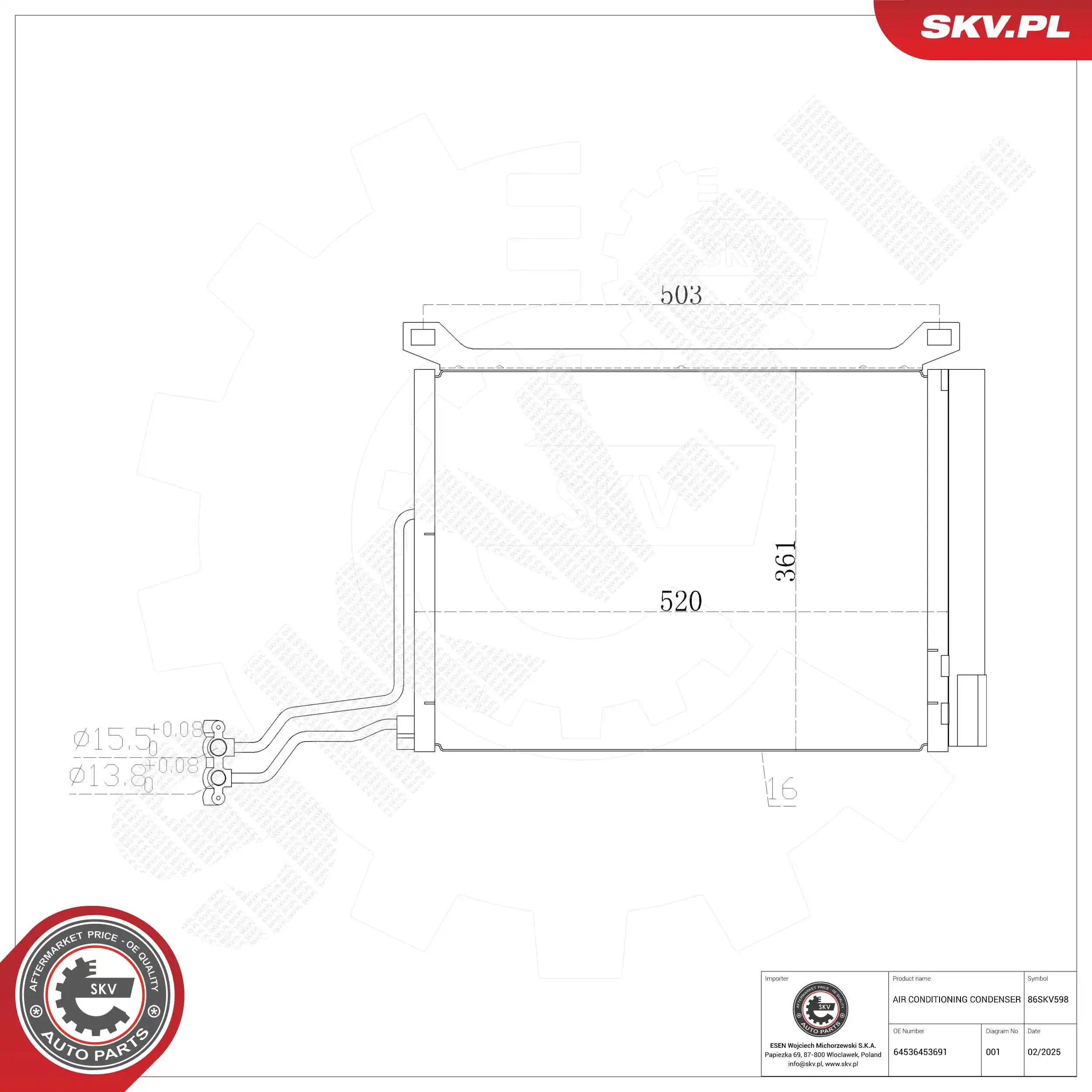 Condenser, air conditioning 86SKV598