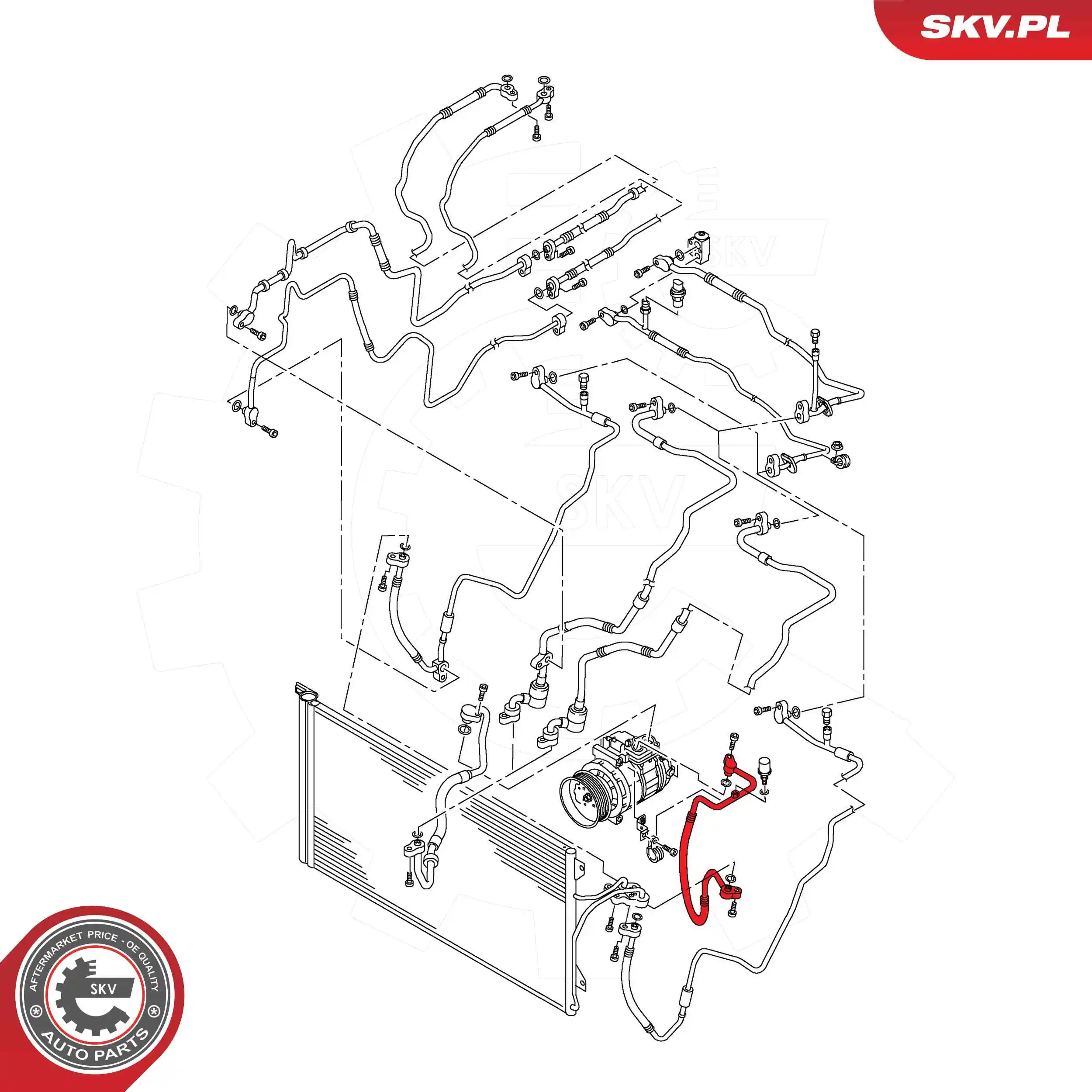 ESEN SKV 43SKV579 High-/Low Pressure Line, air conditioning
