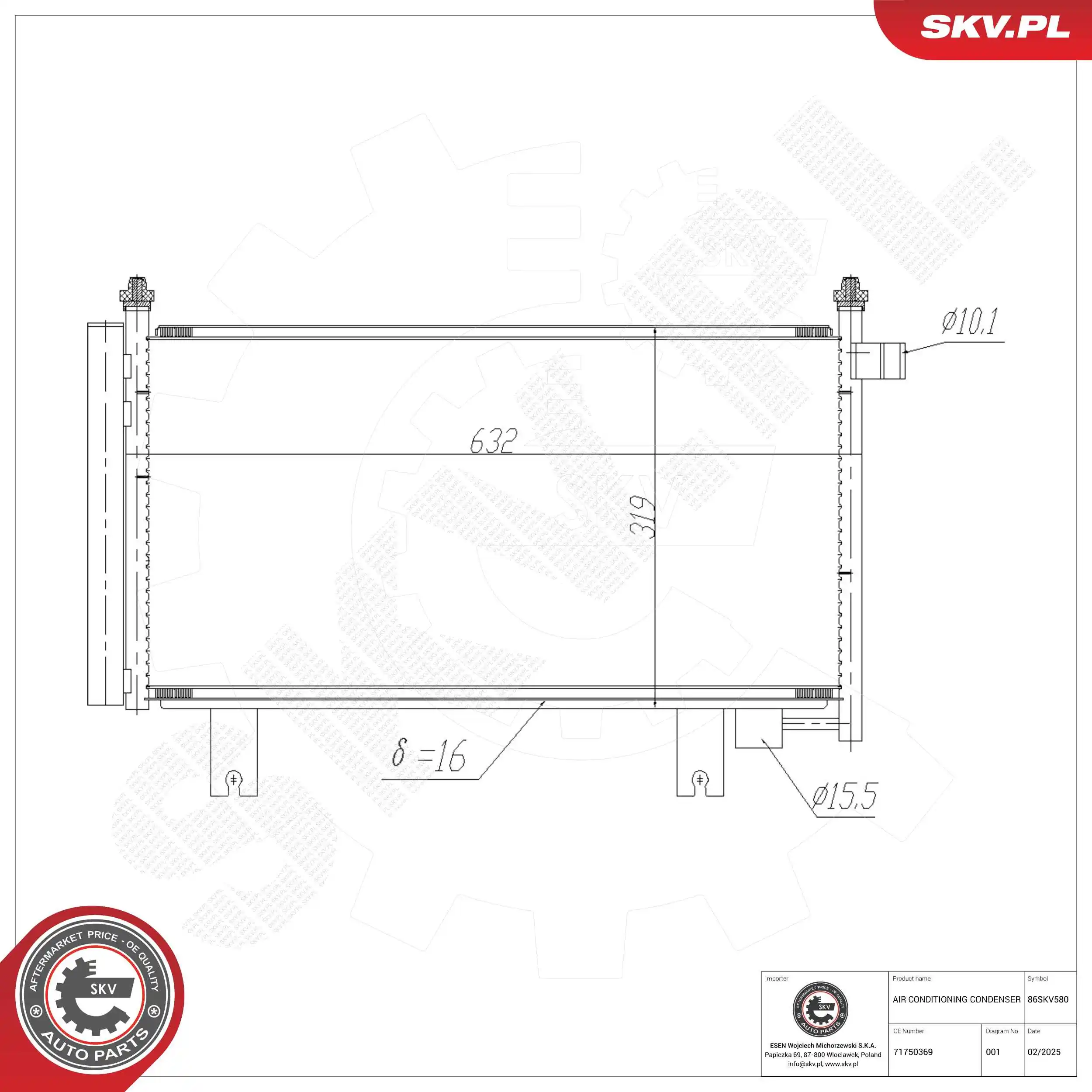 Condenser, air conditioning 86SKV580