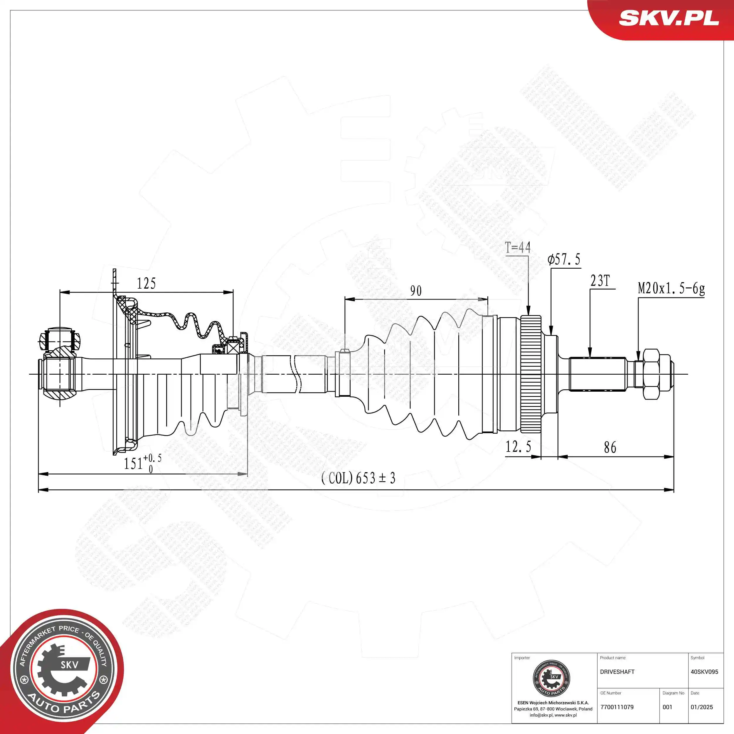 Drive Shaft 40SKV095