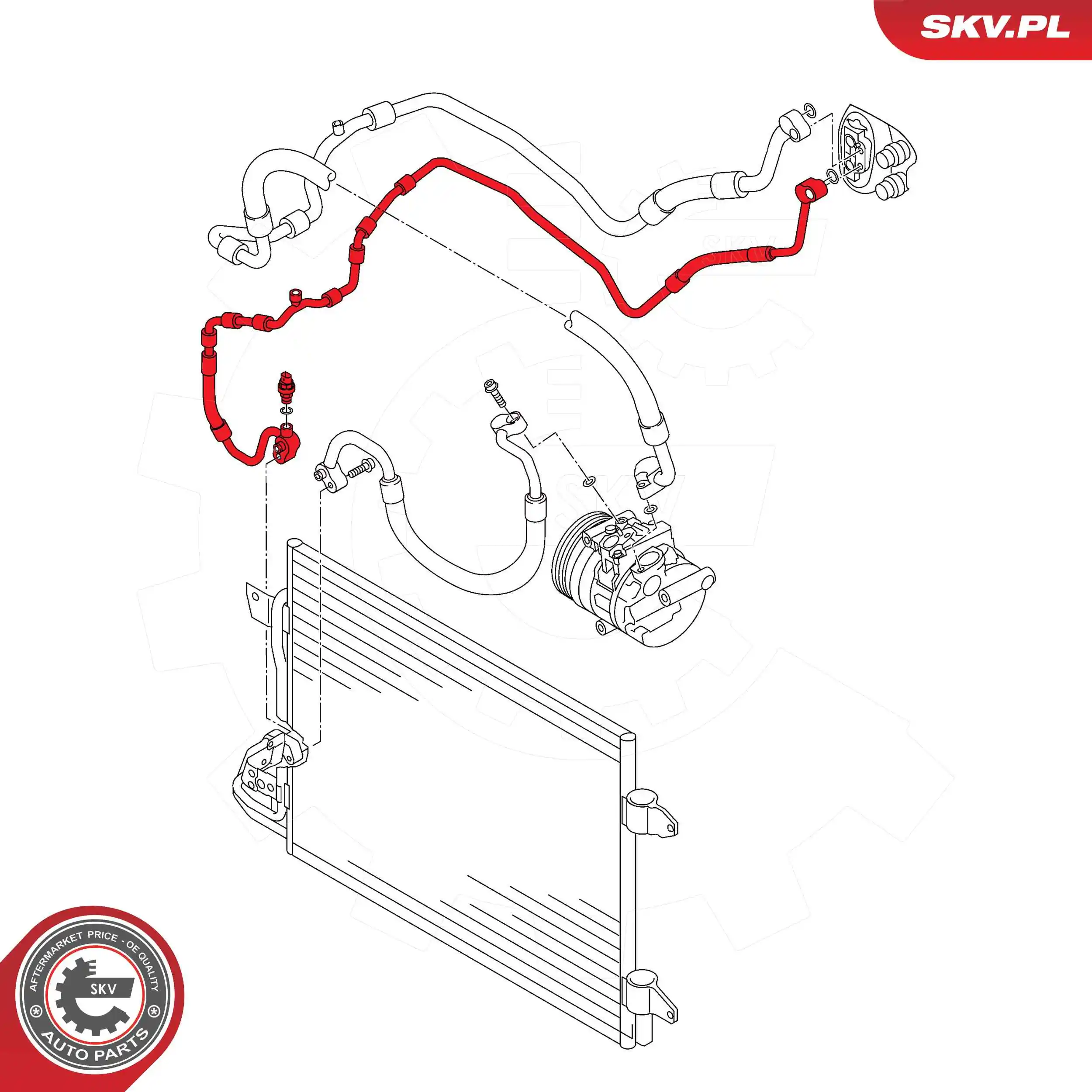 ESEN SKV 43SKV555 High-/Low Pressure Line, air conditioning