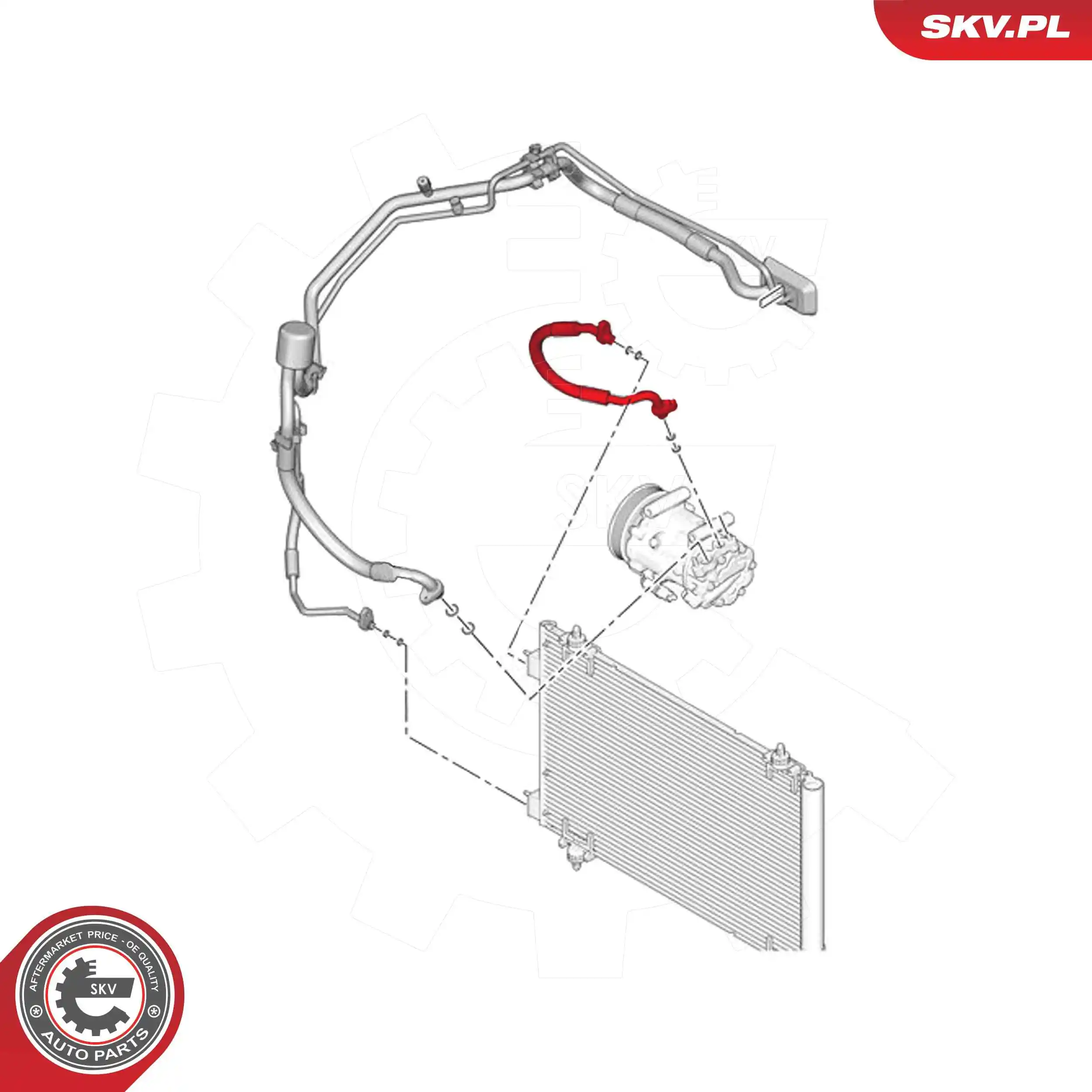 ESEN SKV 43SKV598 High-/Low Pressure Line, air conditioning