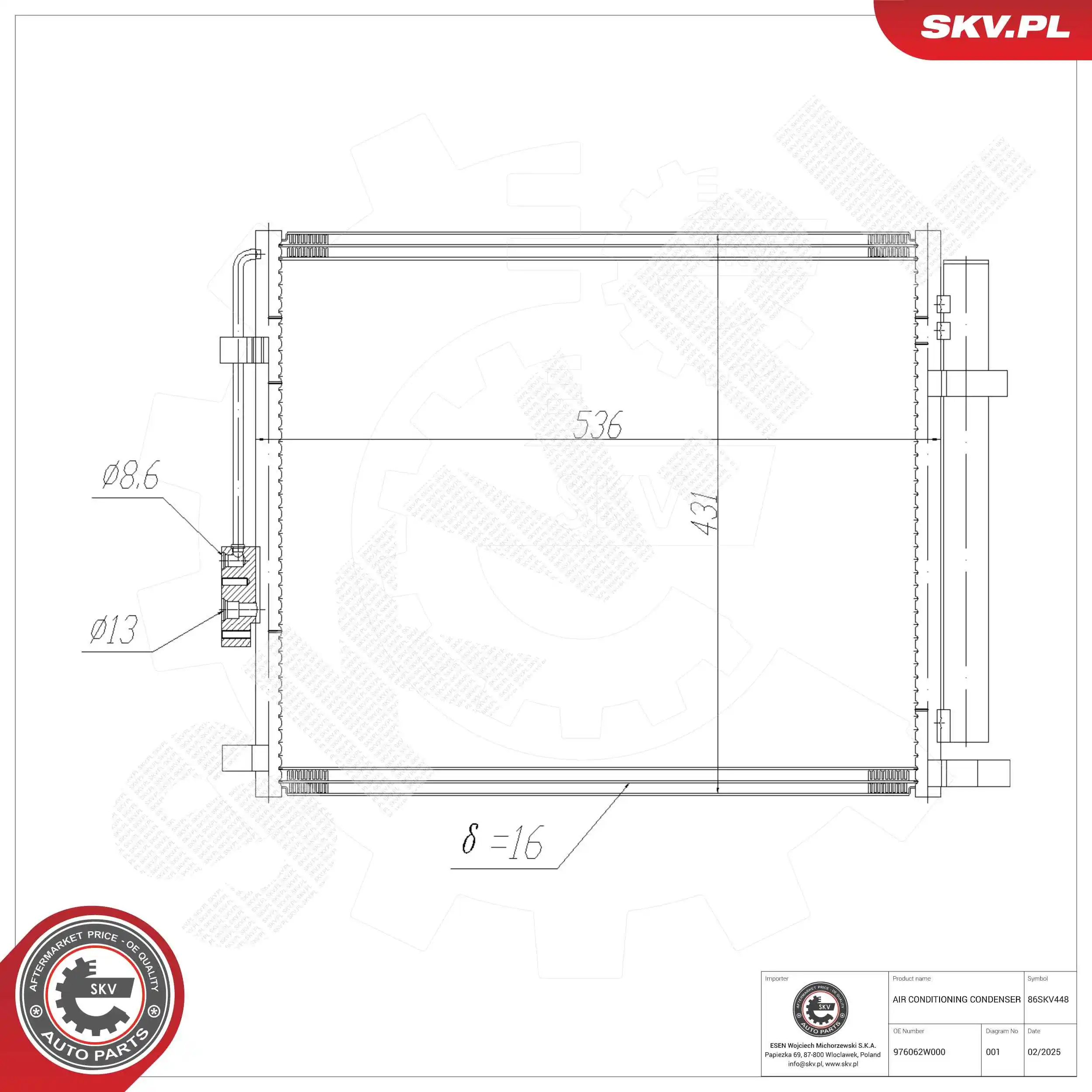 Condenser, air conditioning 86SKV448