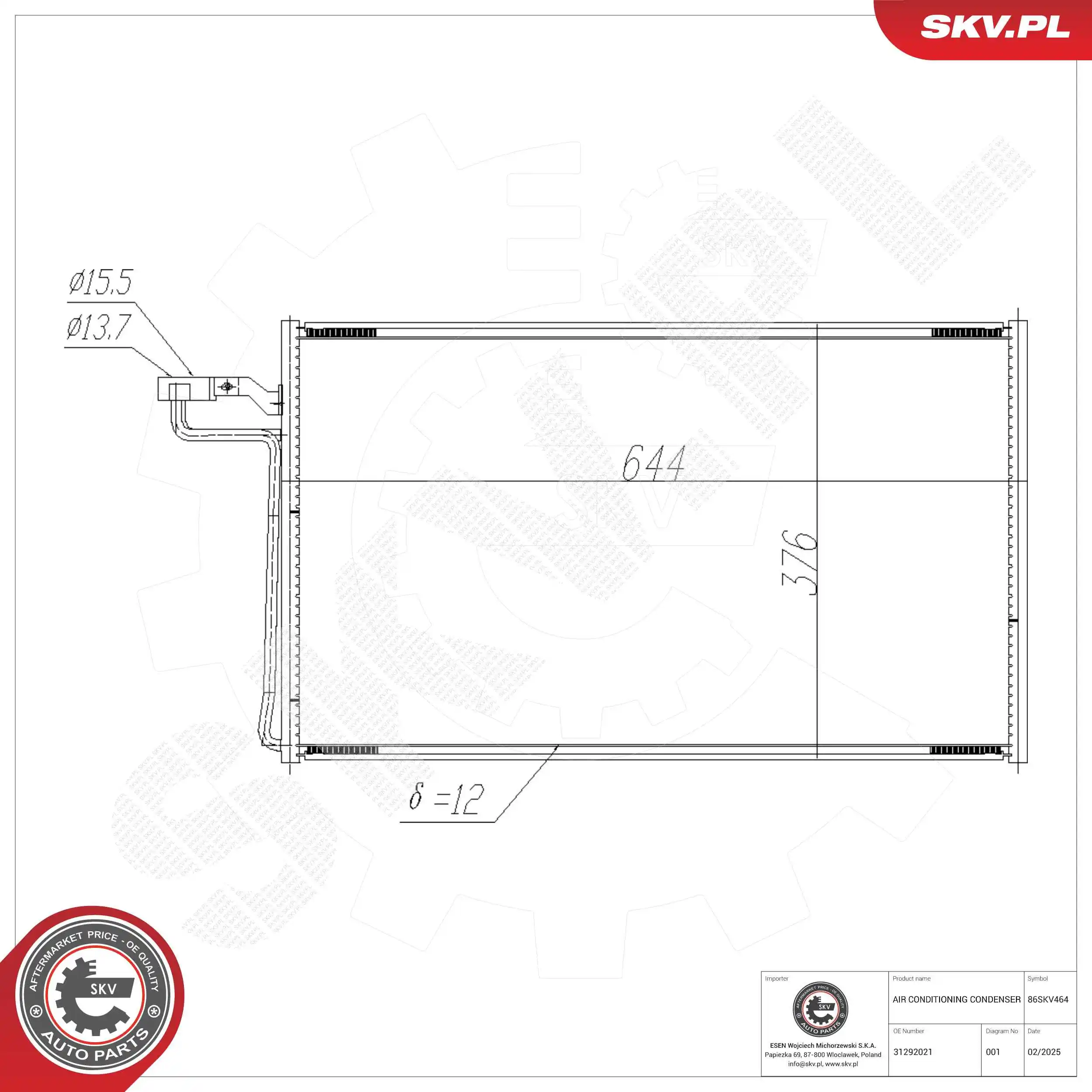 Condenser, air conditioning 86SKV464