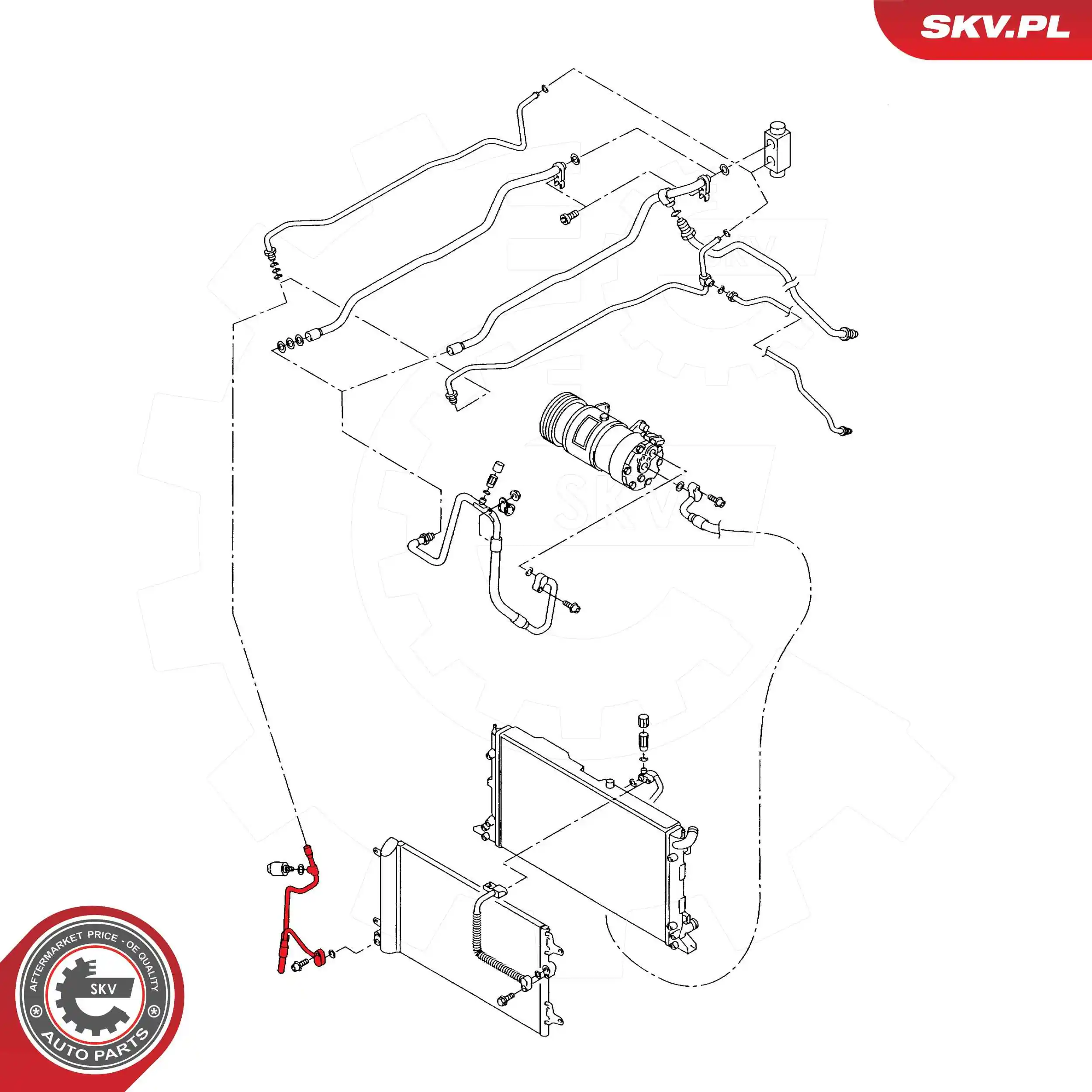 ESEN SKV 54SKV703 High-/Low Pressure Line, air conditioning