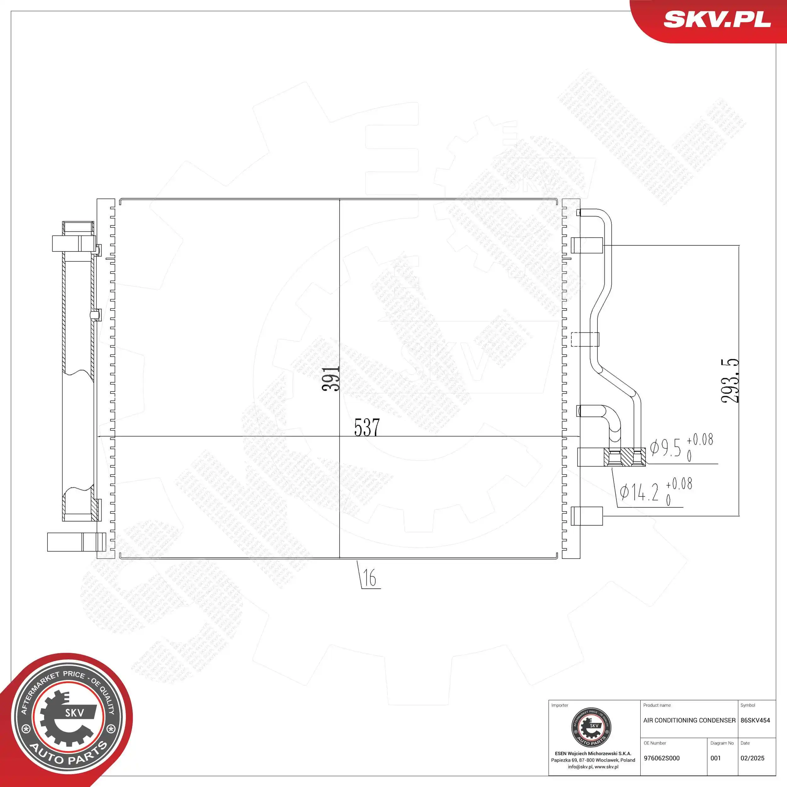 Condenser, air conditioning 86SKV454