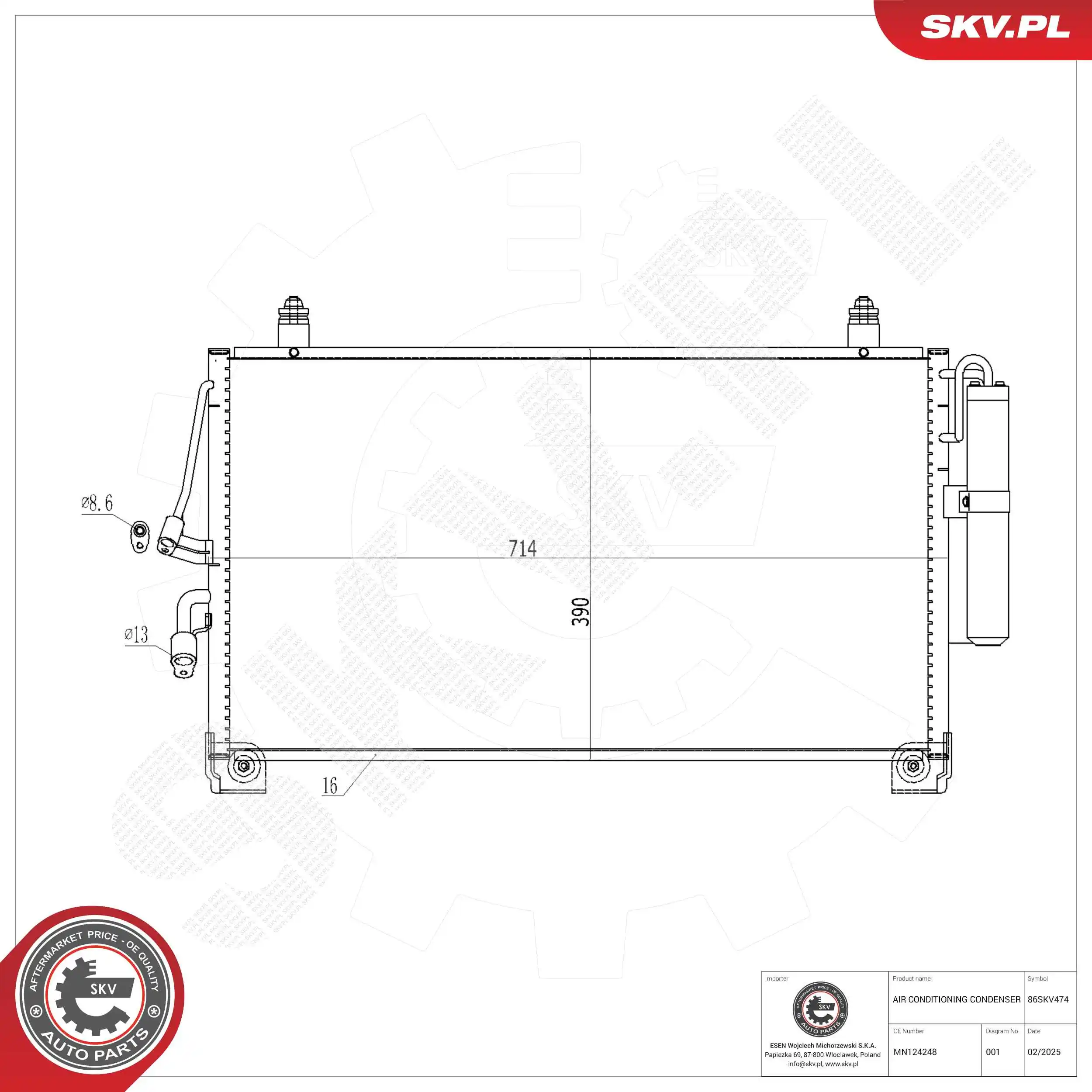 Condenser, air conditioning 86SKV474