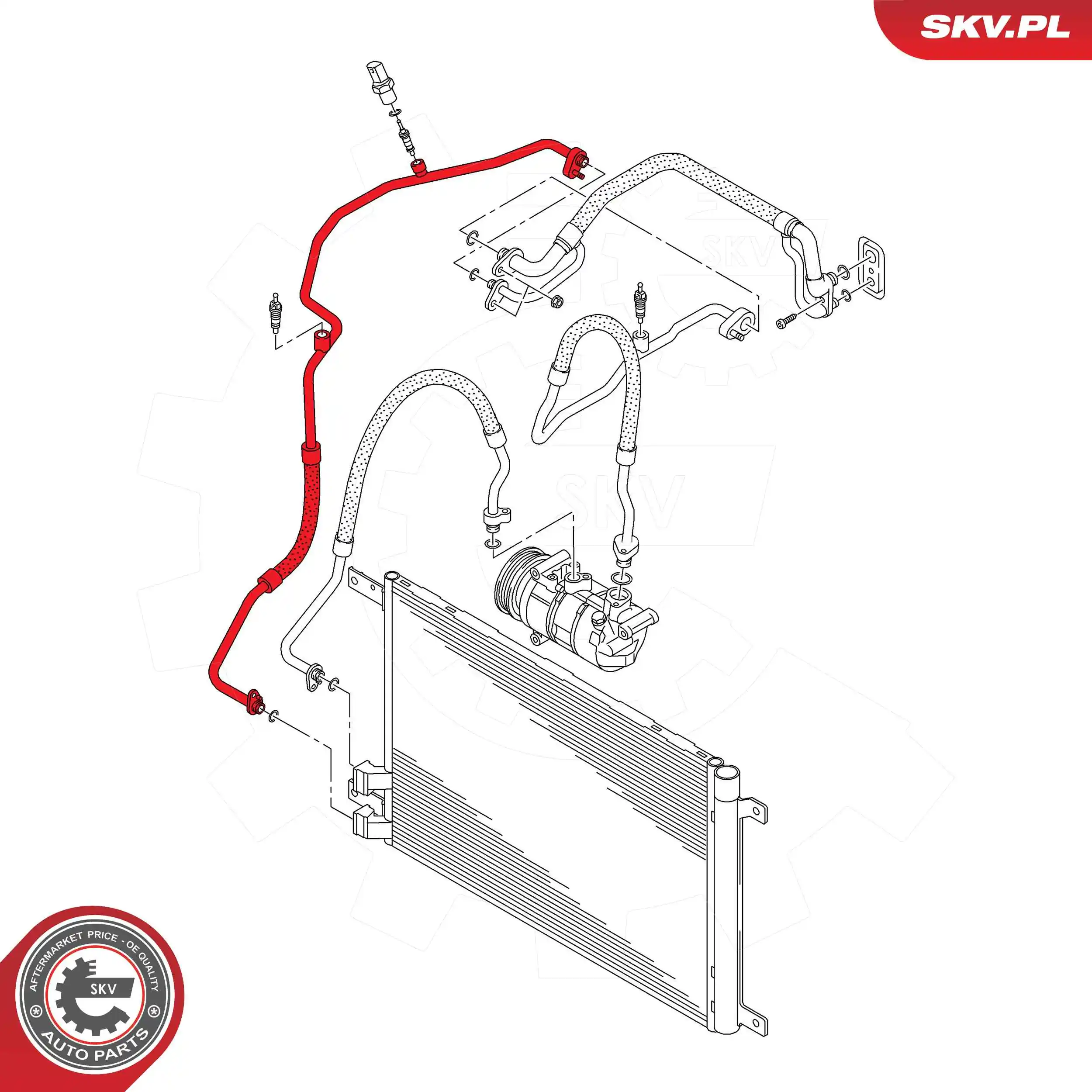 ESEN SKV 43SKV557 High-/Low Pressure Line, air conditioning