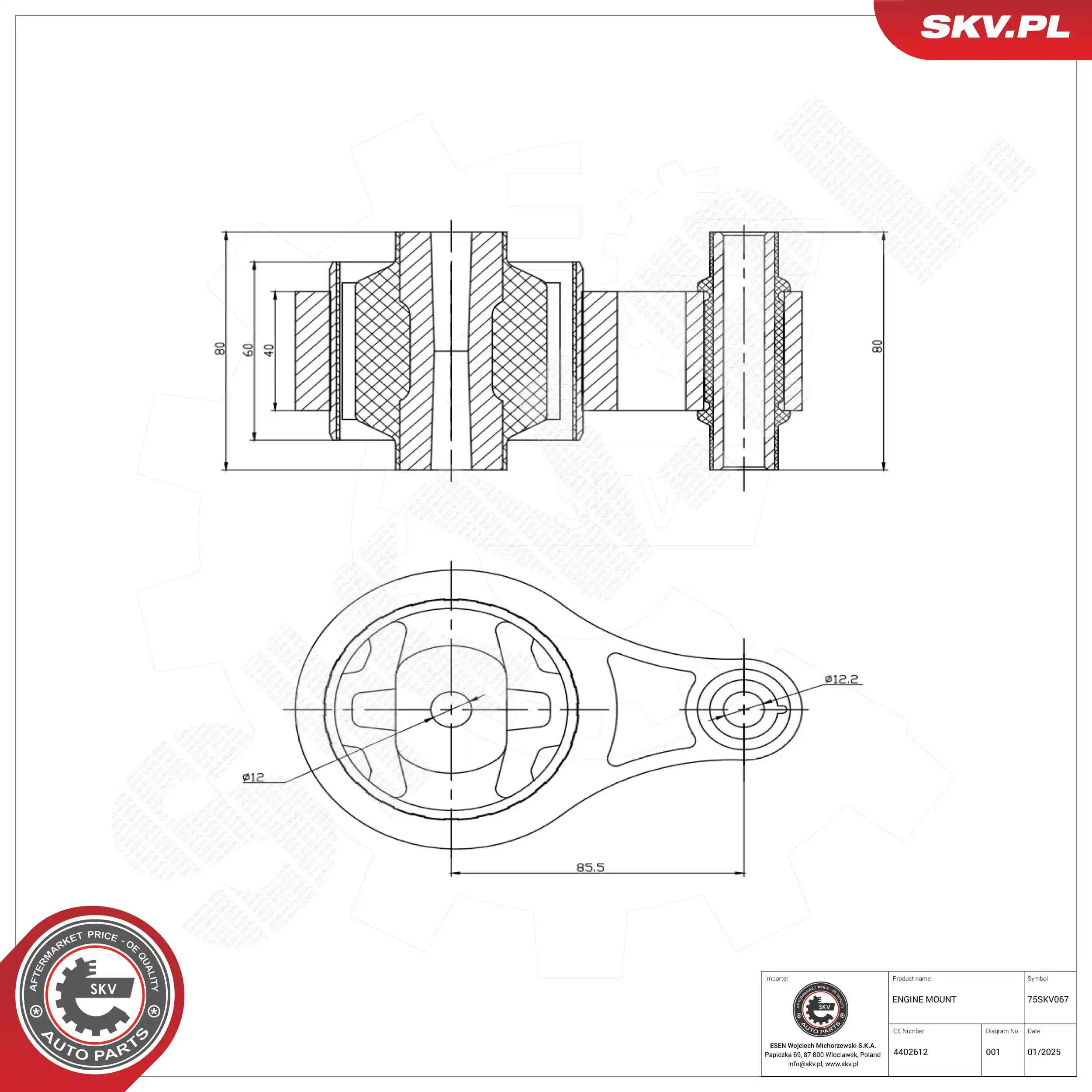 Lagerung, Motor 75SKV067
