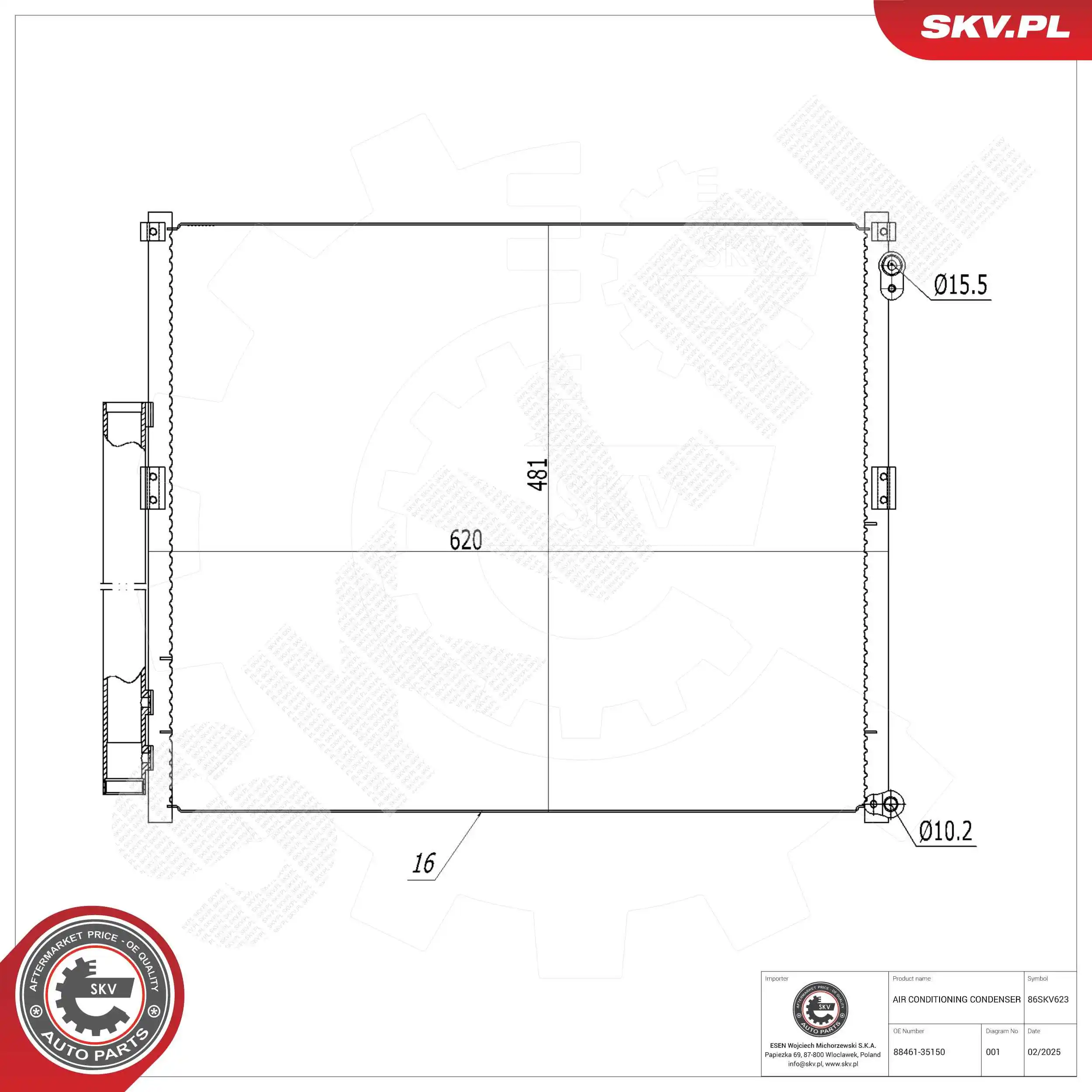 Condenser, air conditioning 86SKV623