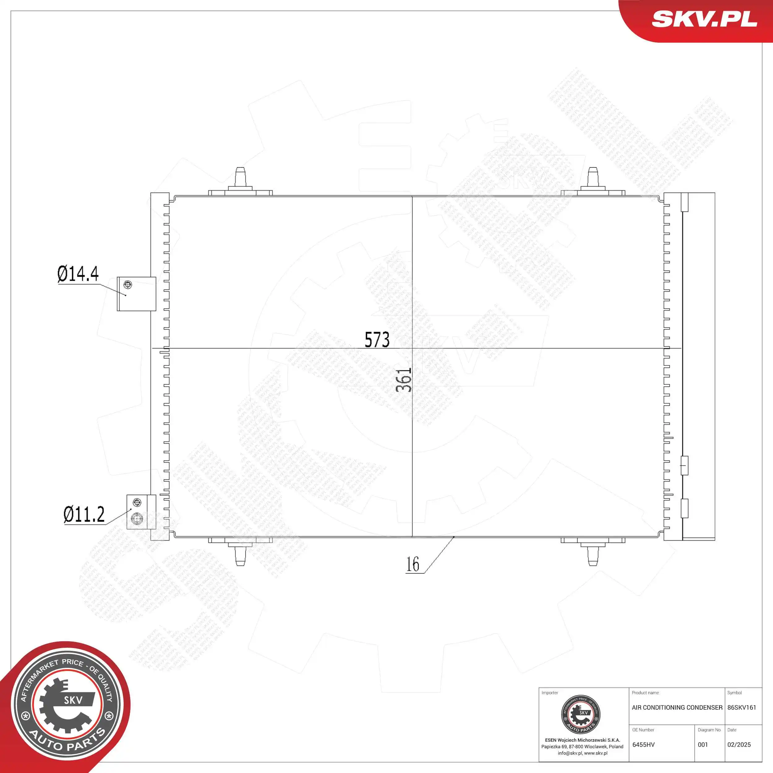 Condenser, air conditioning 86SKV161