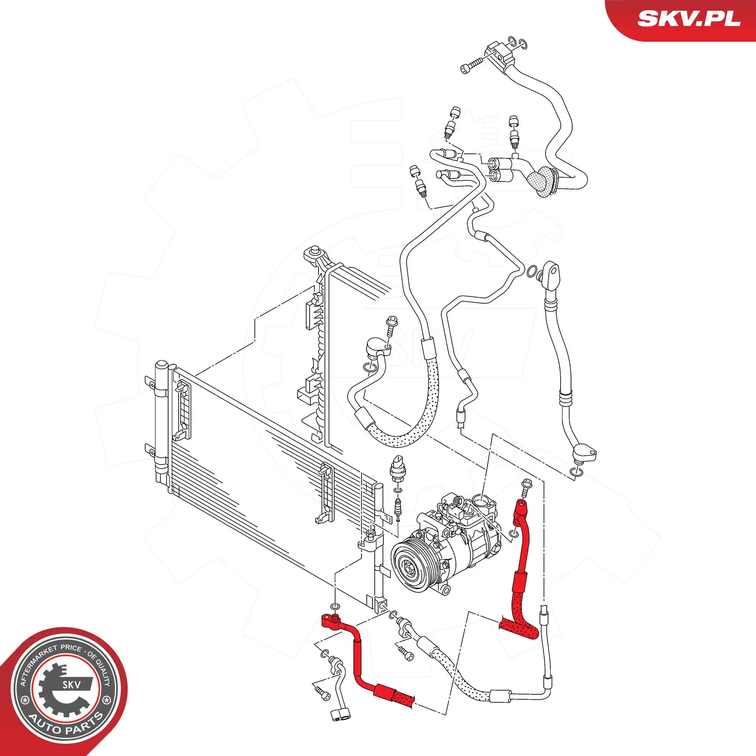 ESEN SKV 43SKV571 High-/Low Pressure Line, air conditioning