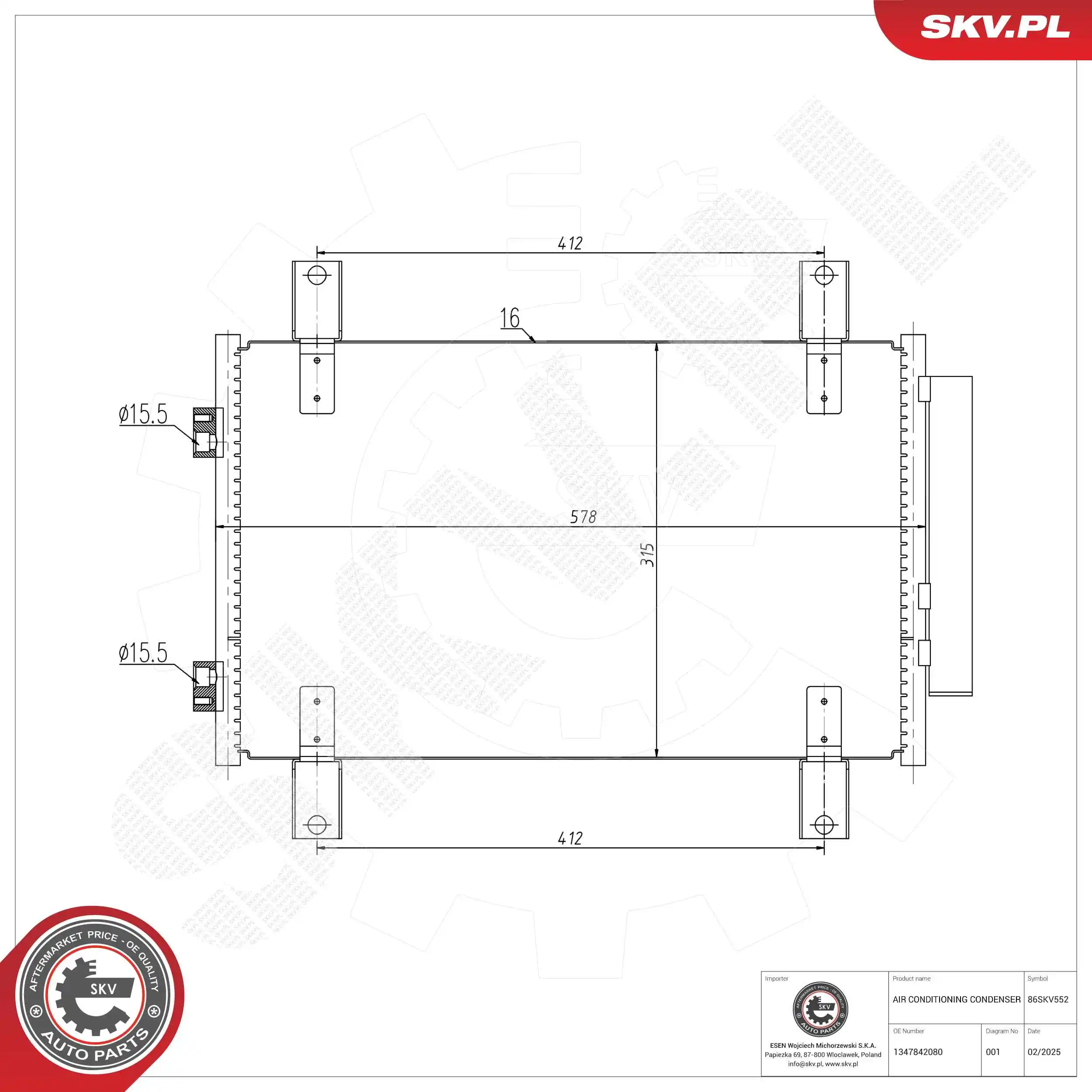 Condenser, air conditioning 86SKV552