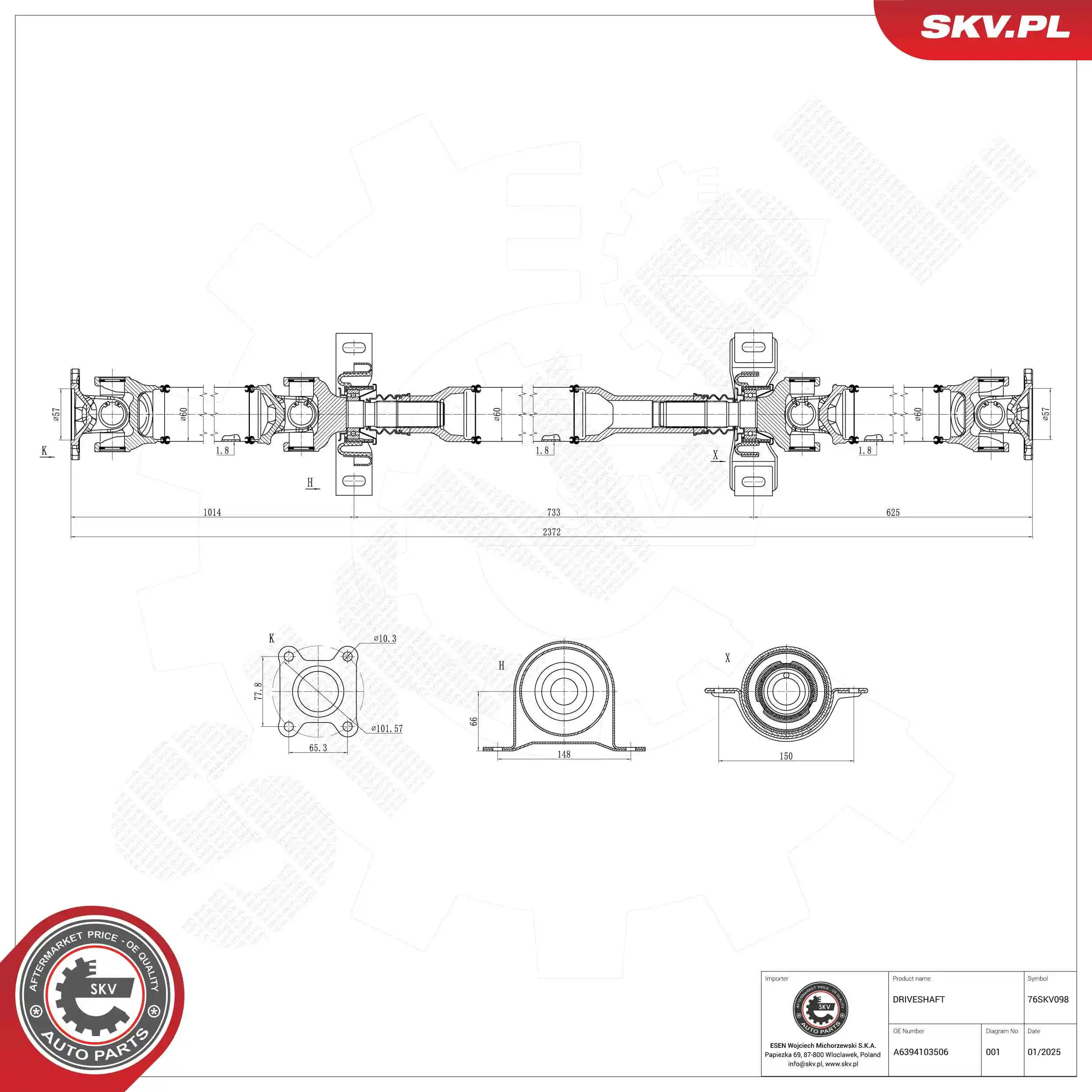 Drive Shaft 76SKV098