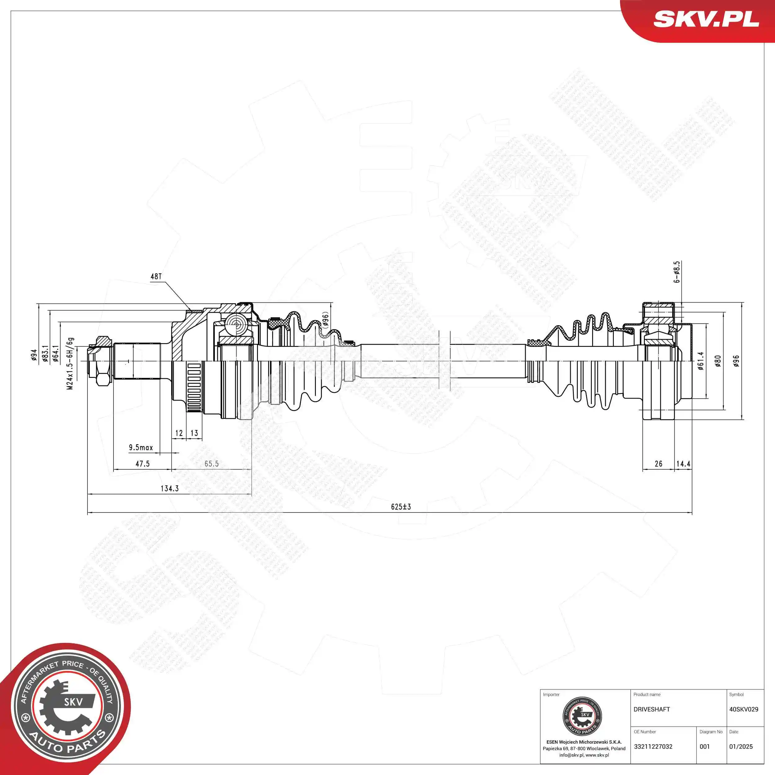 Drive Shaft 40SKV029