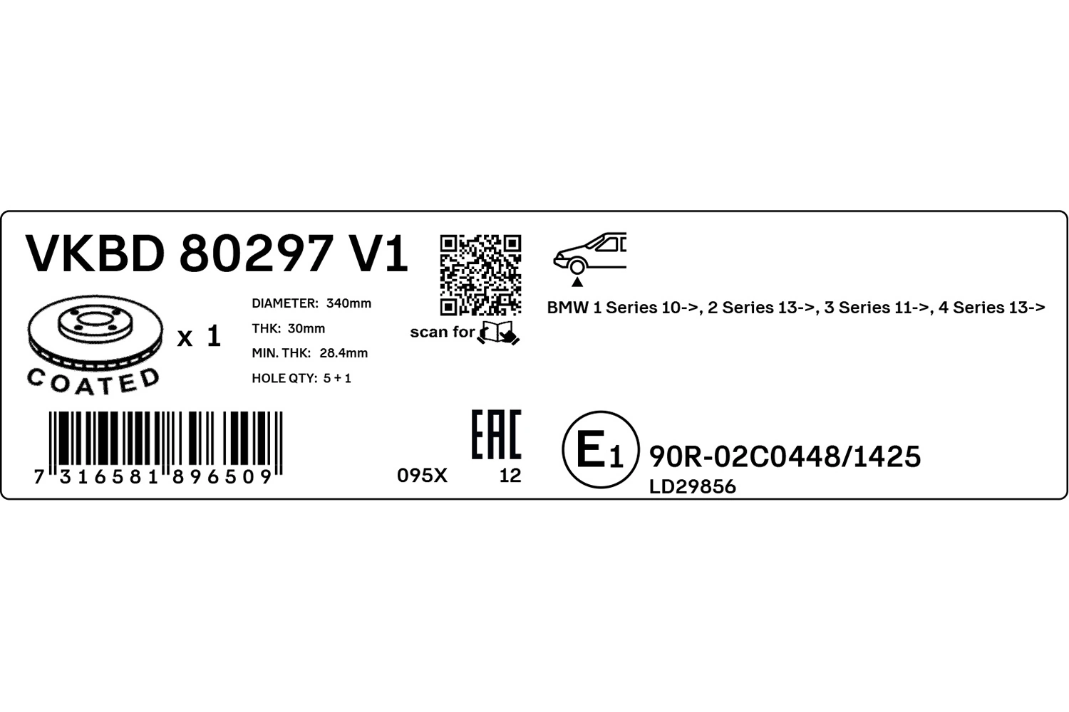 Brake Disc VKBD 80297 V1
