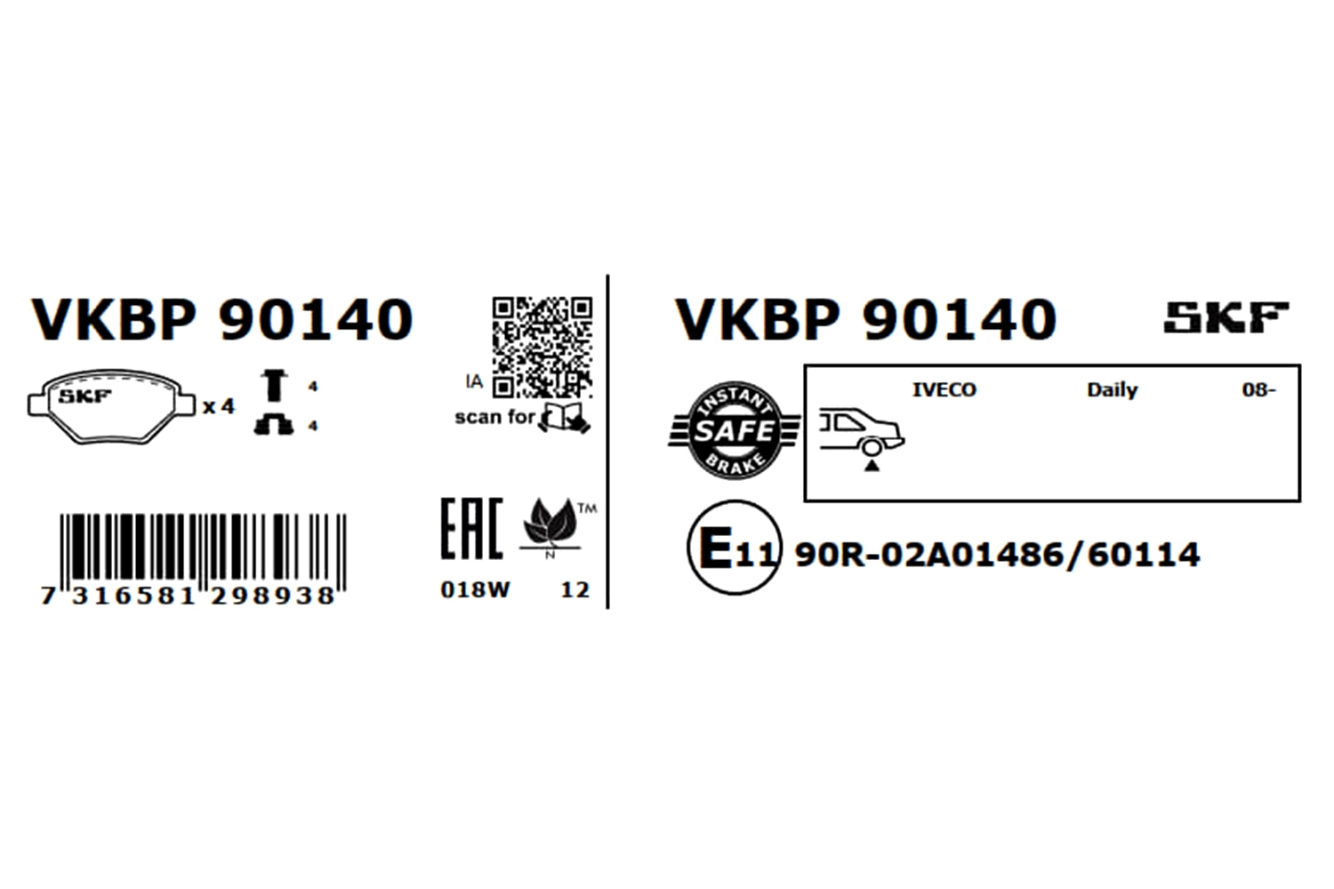 ブレーキパッドセット、ディスクブレーキ VKBP 90140