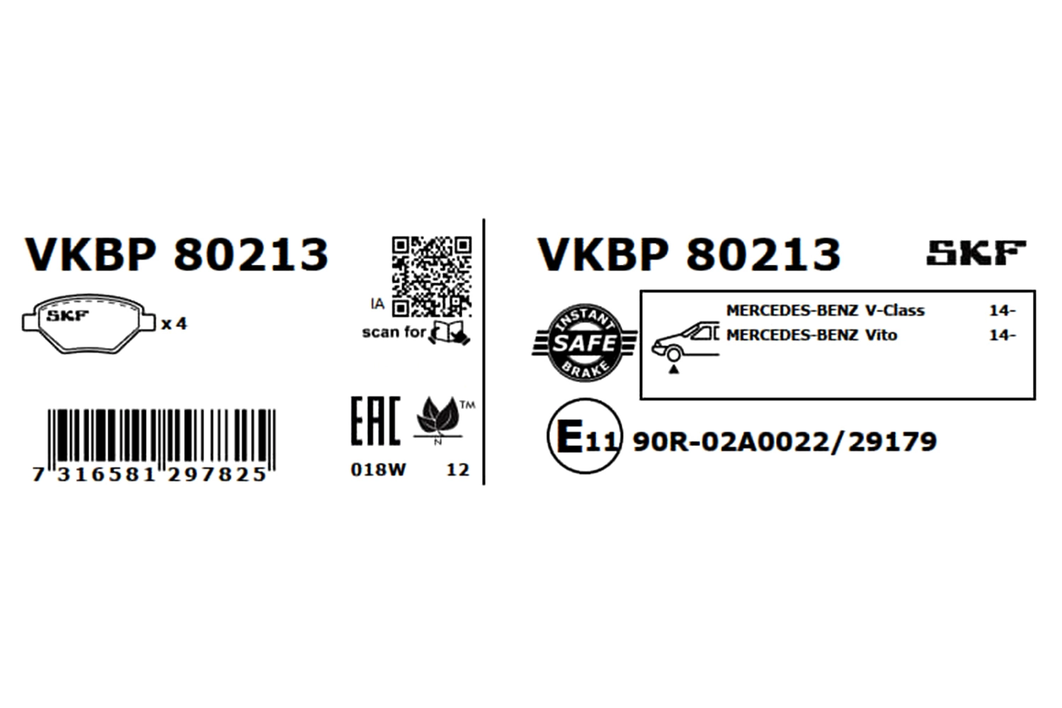 Brake Pad Set, disc brake VKBP 80213