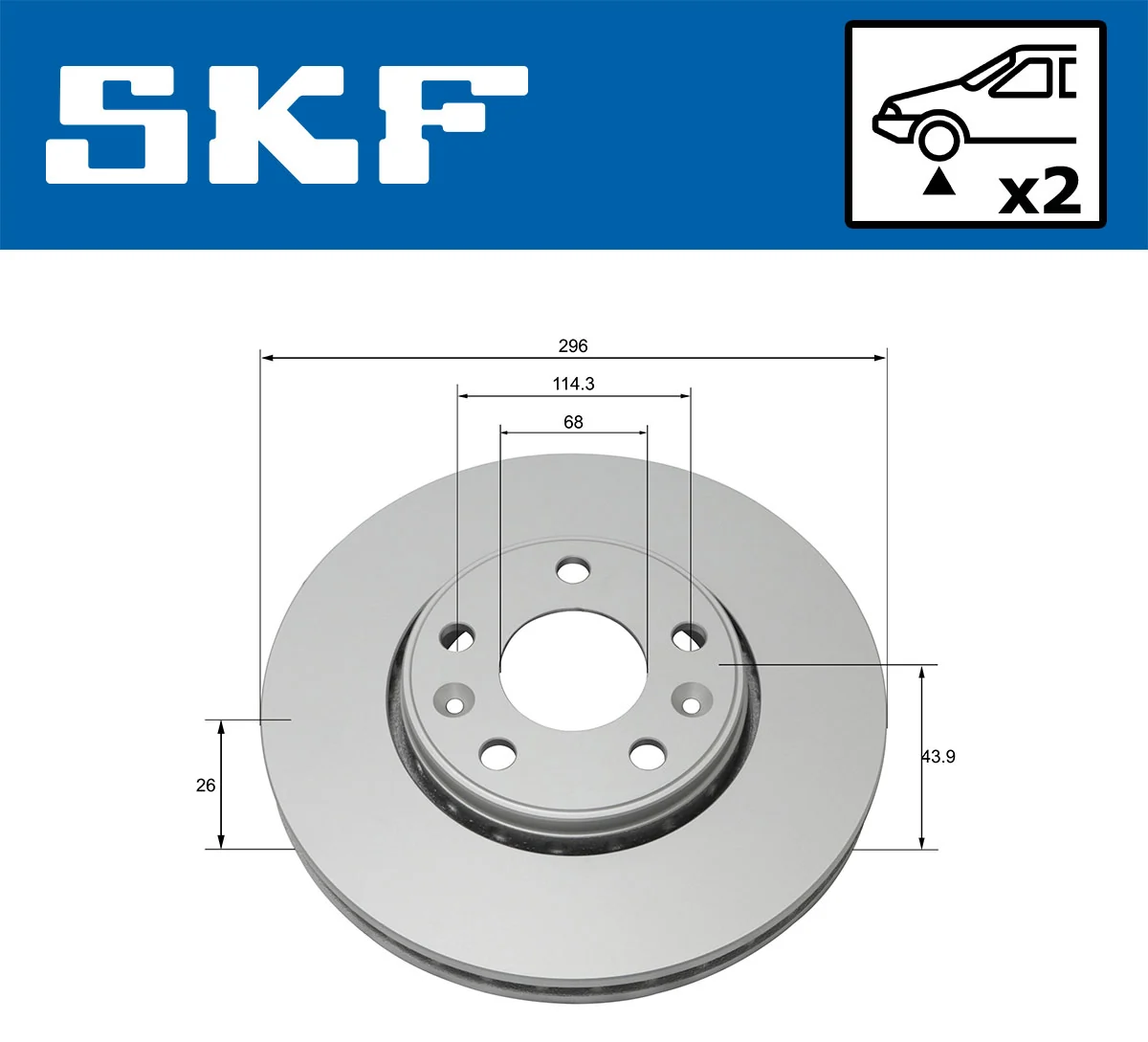 Brake Disc VKBD 80018 V2