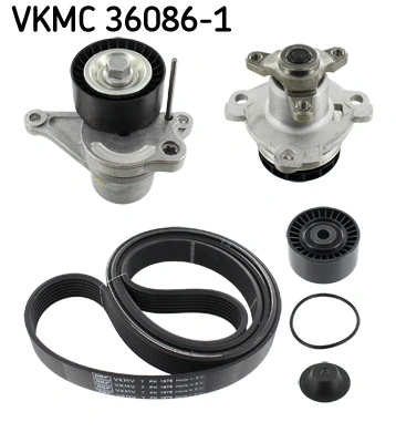 Water Pump + V-Ribbed Belt Kit VKMC 36086-1