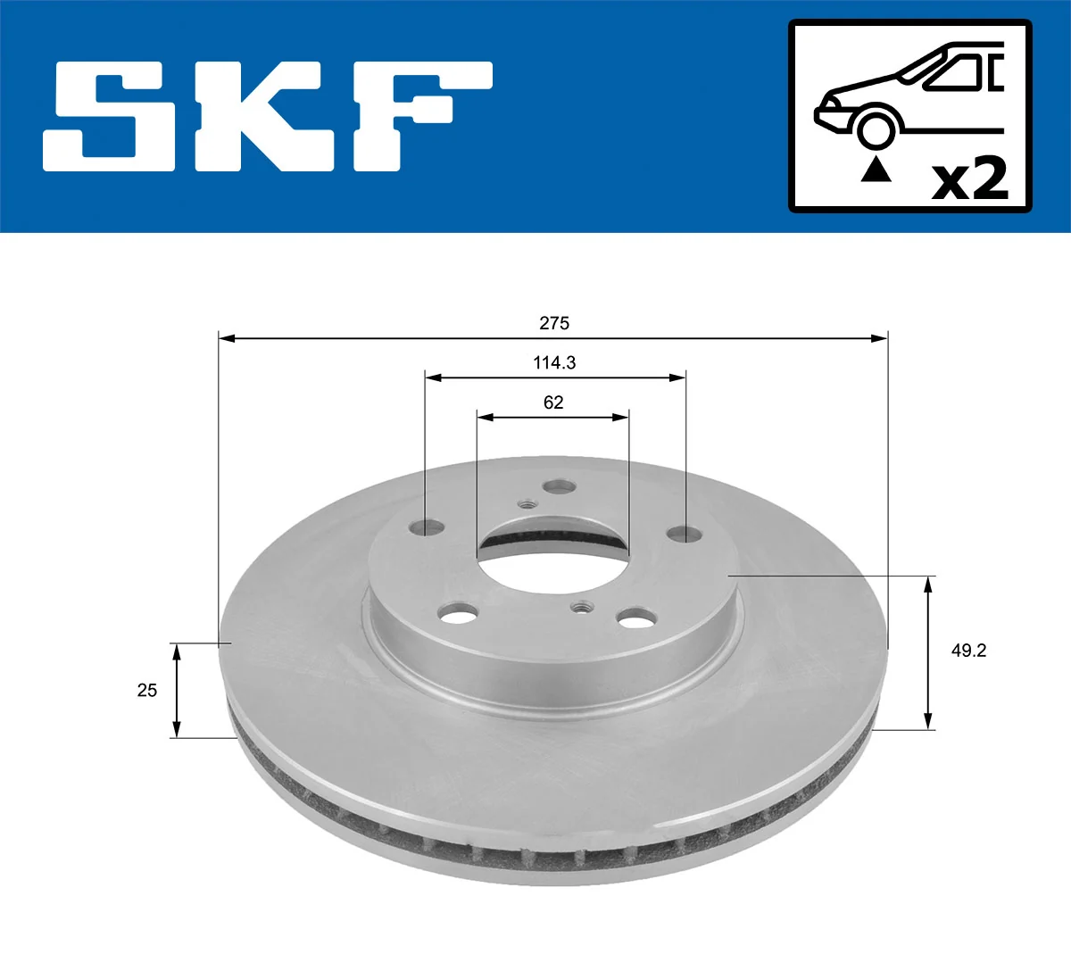 Brake Disc VKBD 80375 V2
