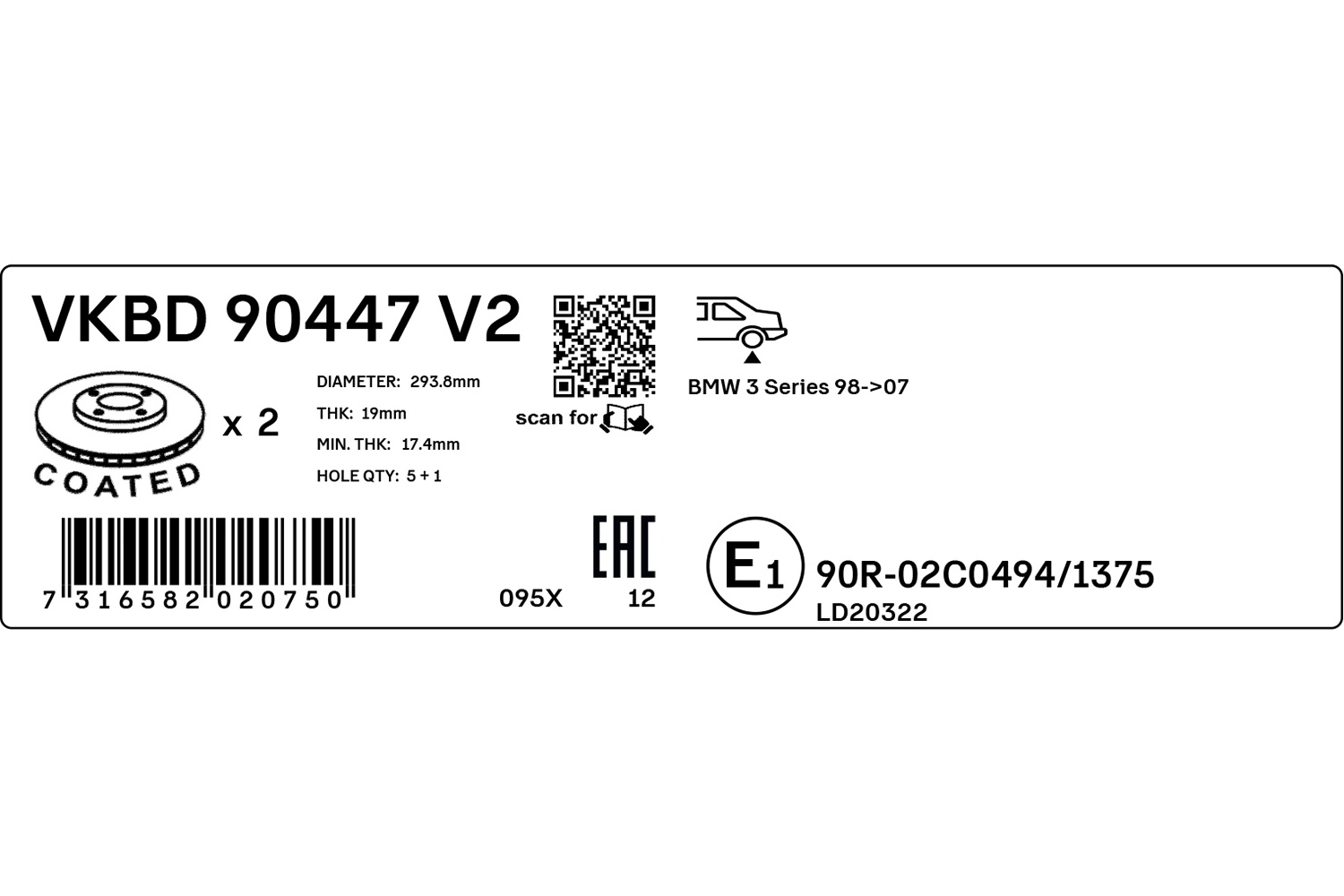 SKF VKBD 90447 V2 Brake Disc
