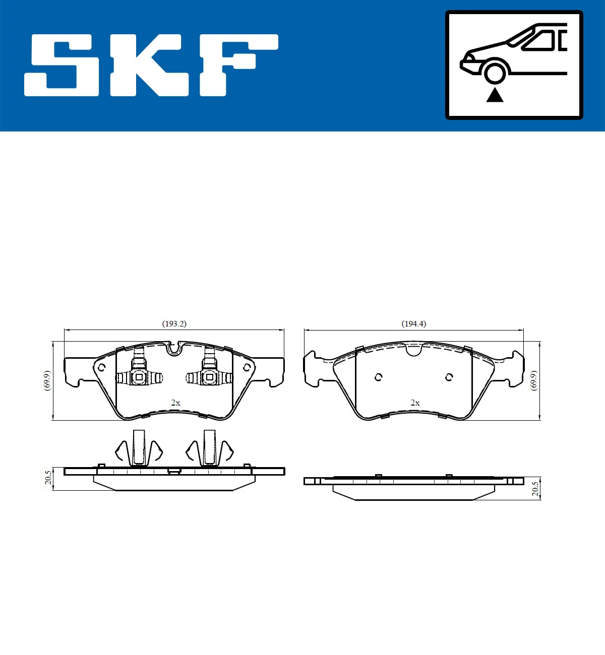 Brake Pad Set, disc brake VKBP 80402