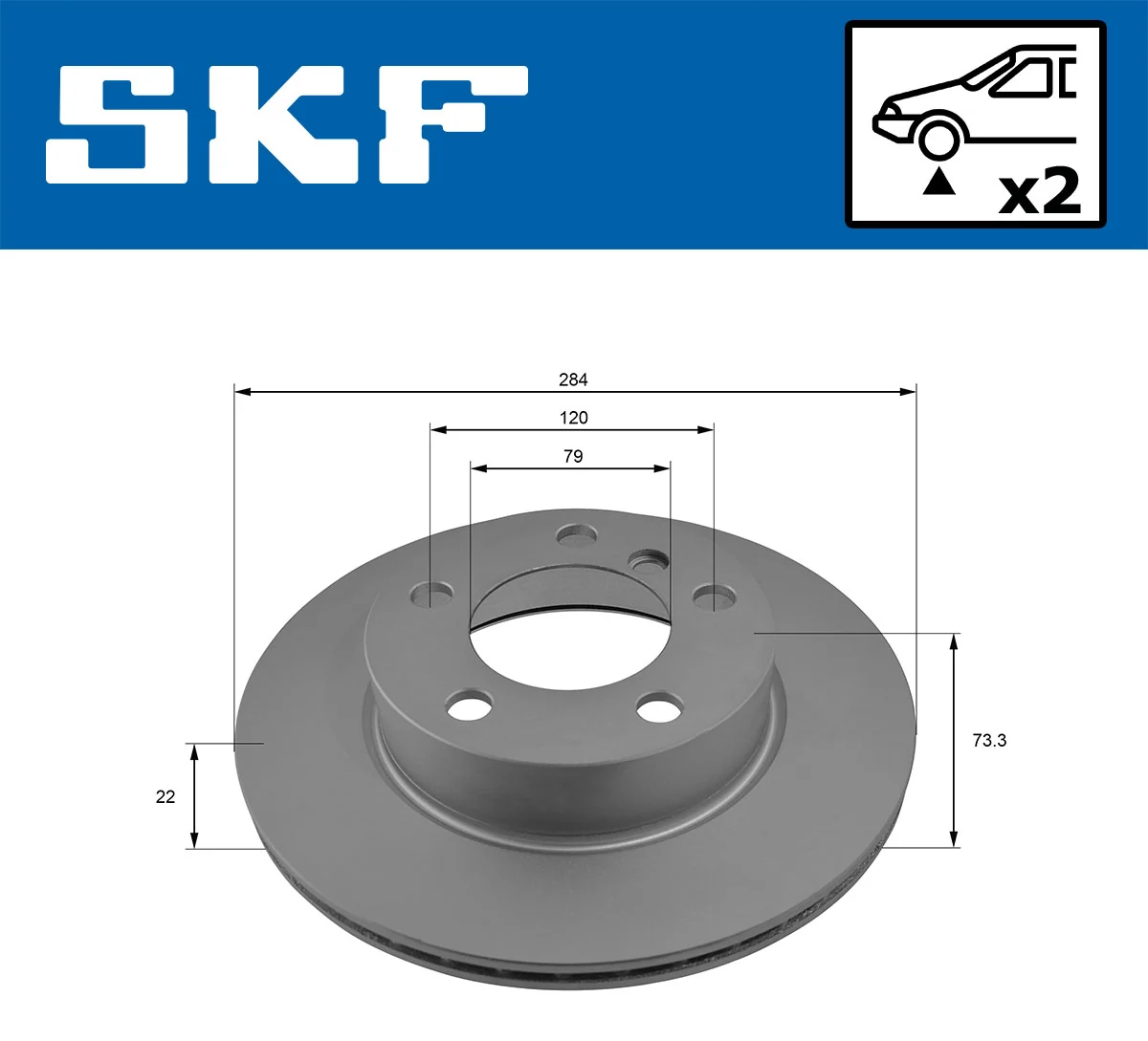 Brake Disc VKBD 80089 V2
