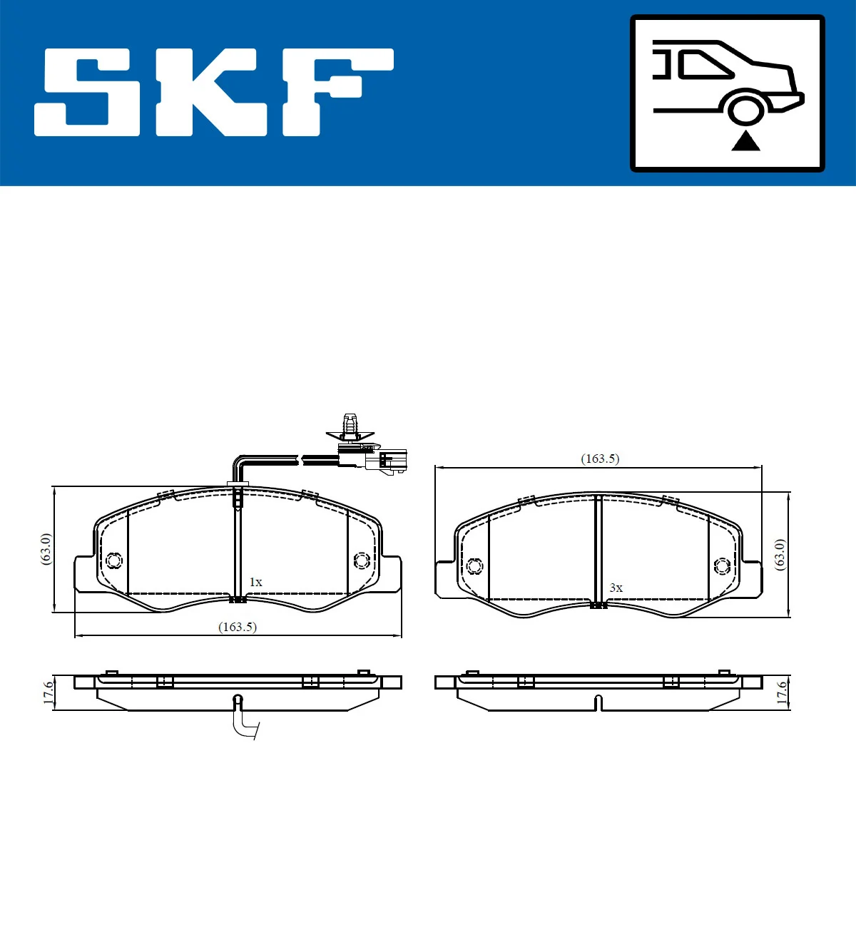 Brake Pad Set, disc brake VKBP 90164 E