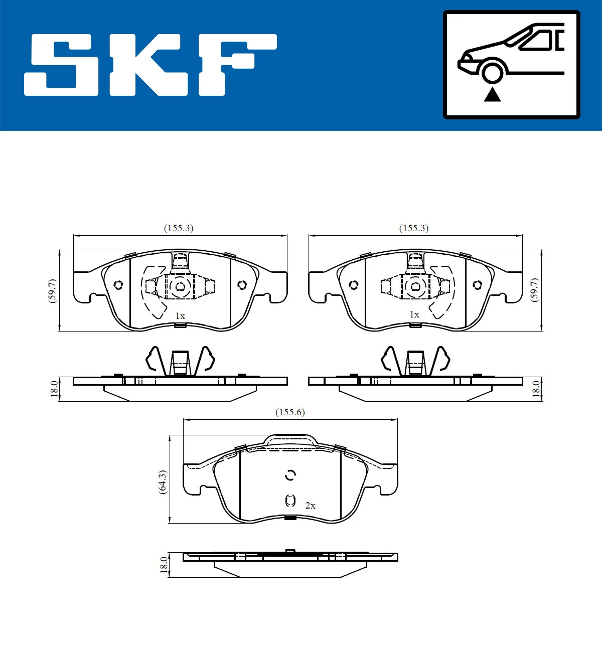 Brake Pad Set, disc brake VKBP 80015