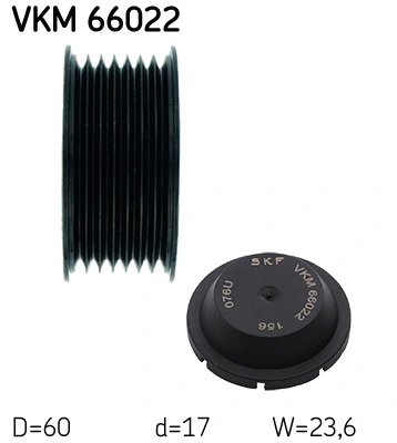 Deflection/Guide Pulley, V-ribbed belt VKM 66022