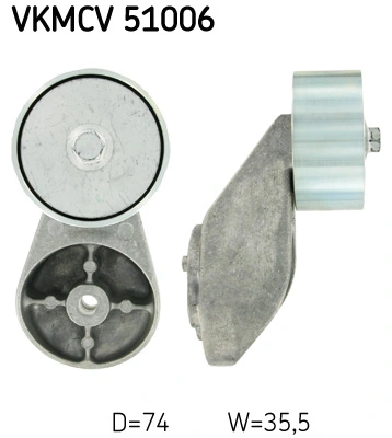 Deflection/Guide Pulley, V-ribbed belt VKMCV 51006