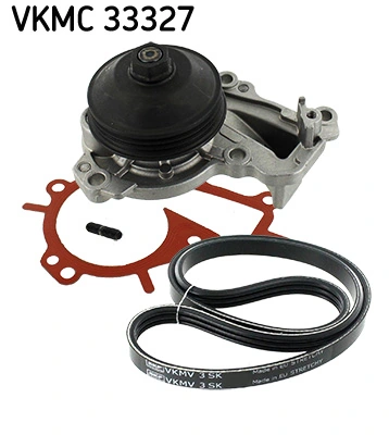 Water Pump + V-Ribbed Belt Kit VKMC 33327