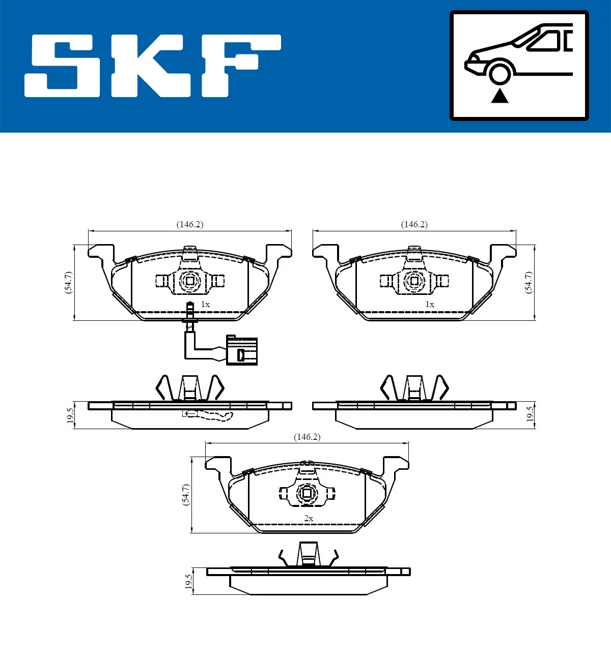 Brake Pad Set, disc brake VKBP 80004 E