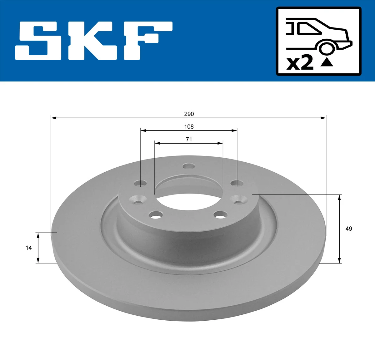Brake Disc VKBD 90034 S2