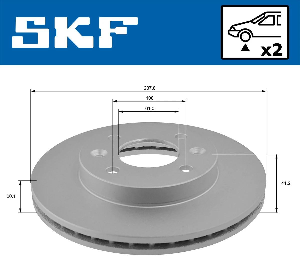 Brake Disc VKBD 80195 V2