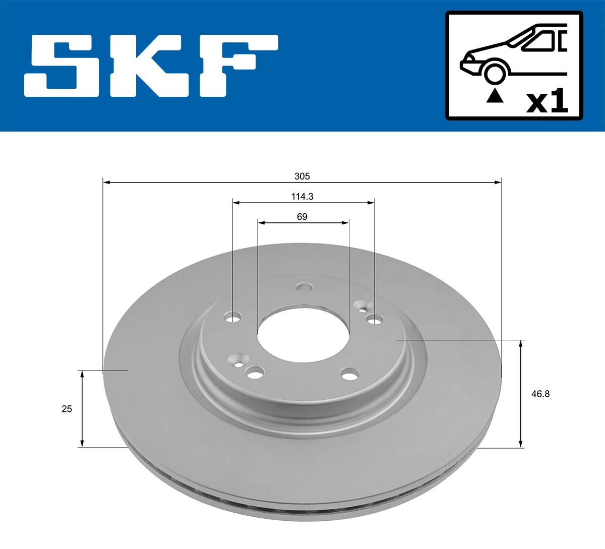 SKF VKBD 81296 V1 Brake Disc