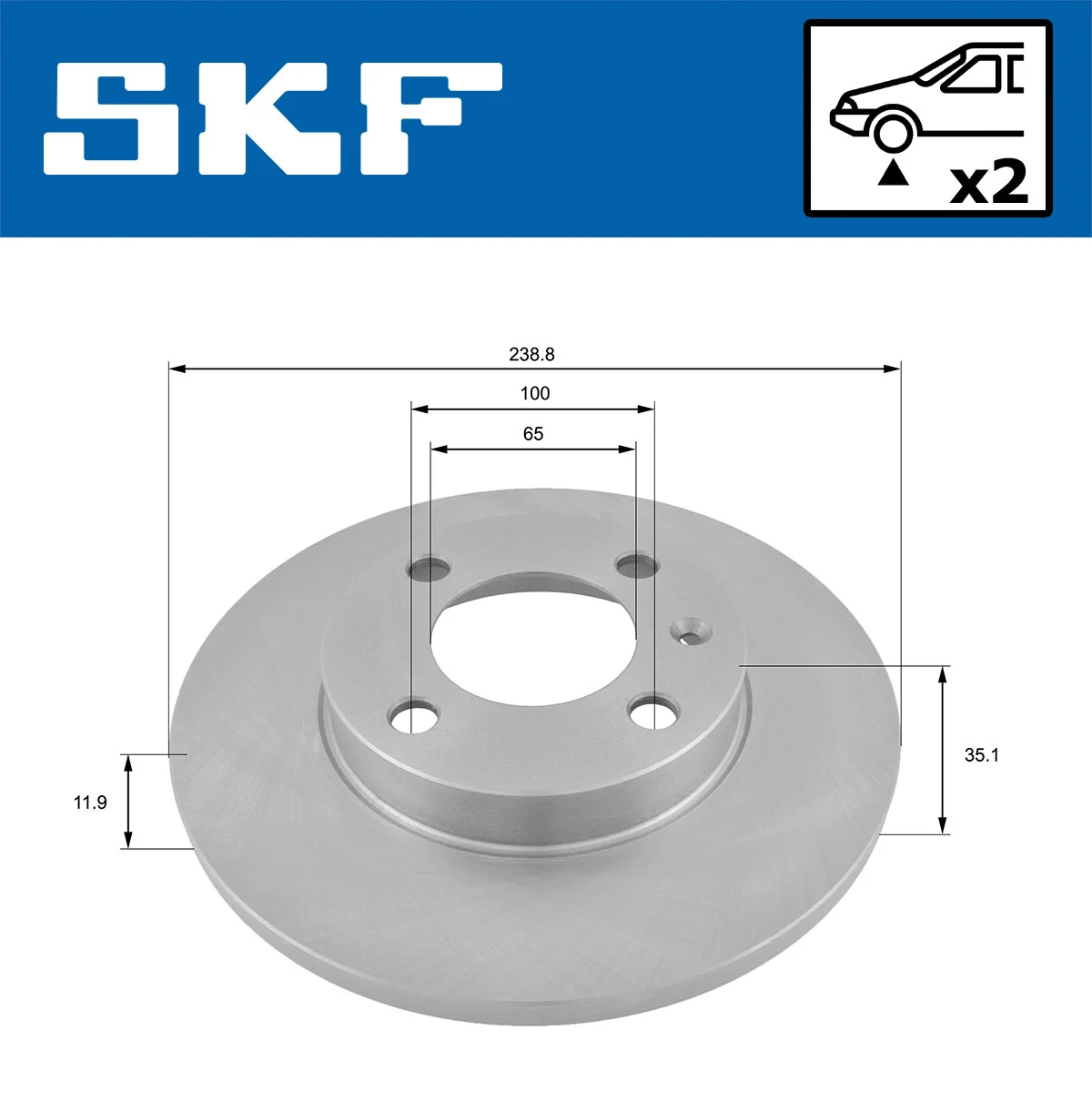 Brake Disc VKBD 80184 S2