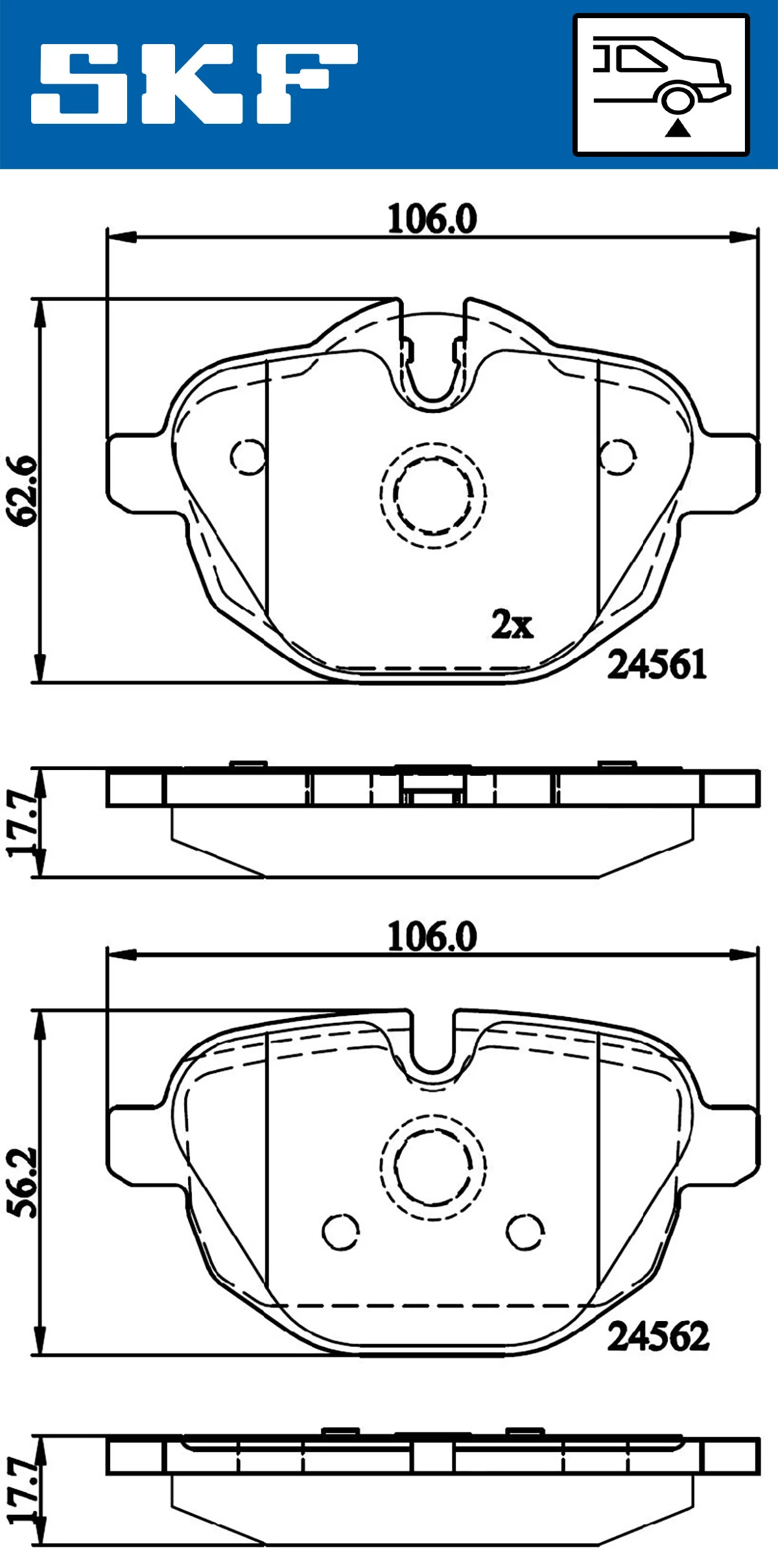 Brake Pad Set, disc brake VKBP 90075