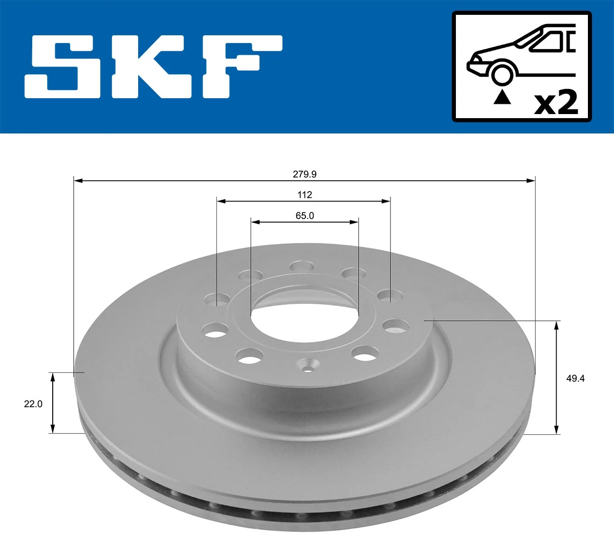 Brake Disc VKBD 80012 V2